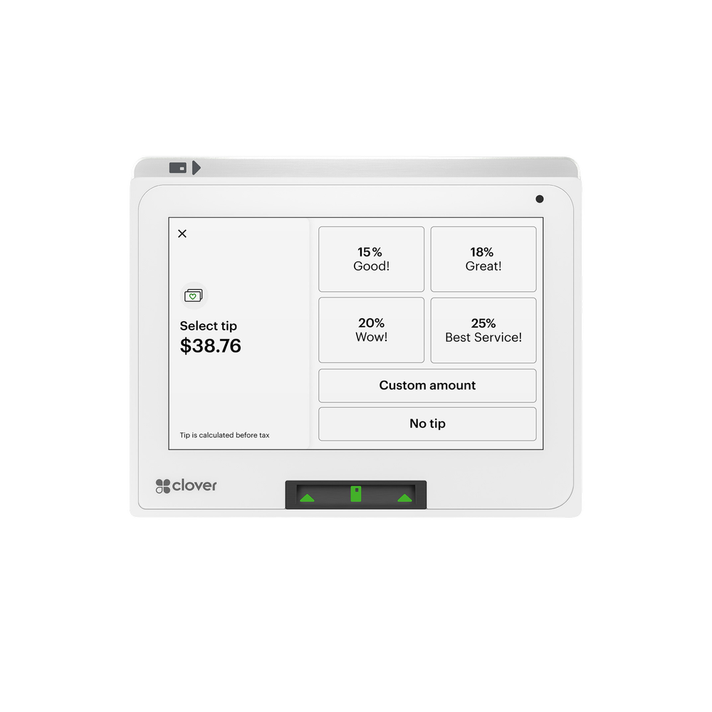 Clover device showing tip selection screen