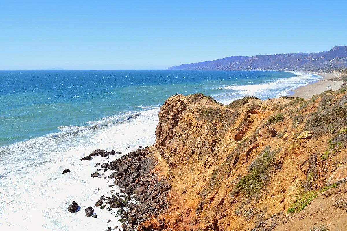 Point Dume bluffs and surf in Malibu