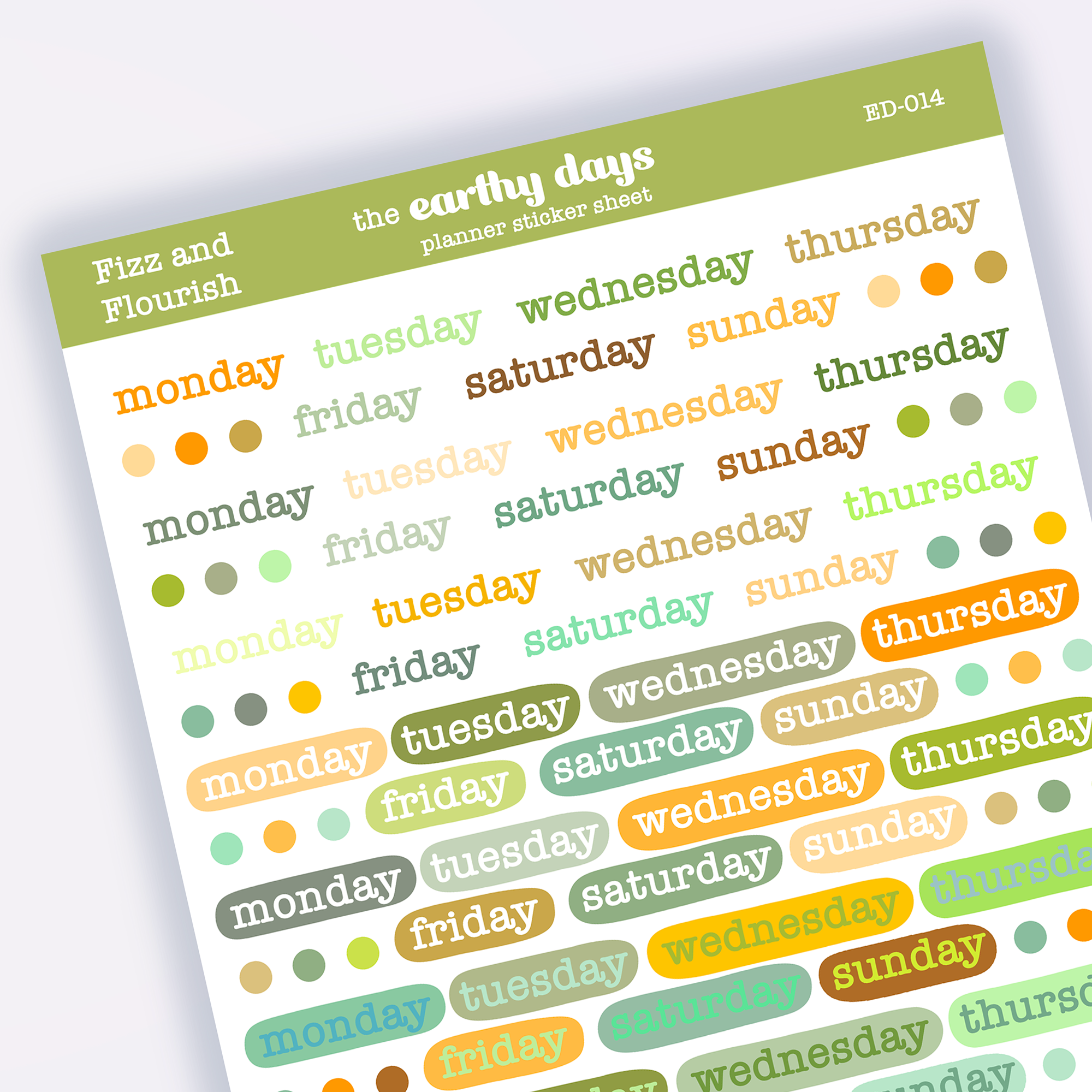 Earthy Days Planner Stickers