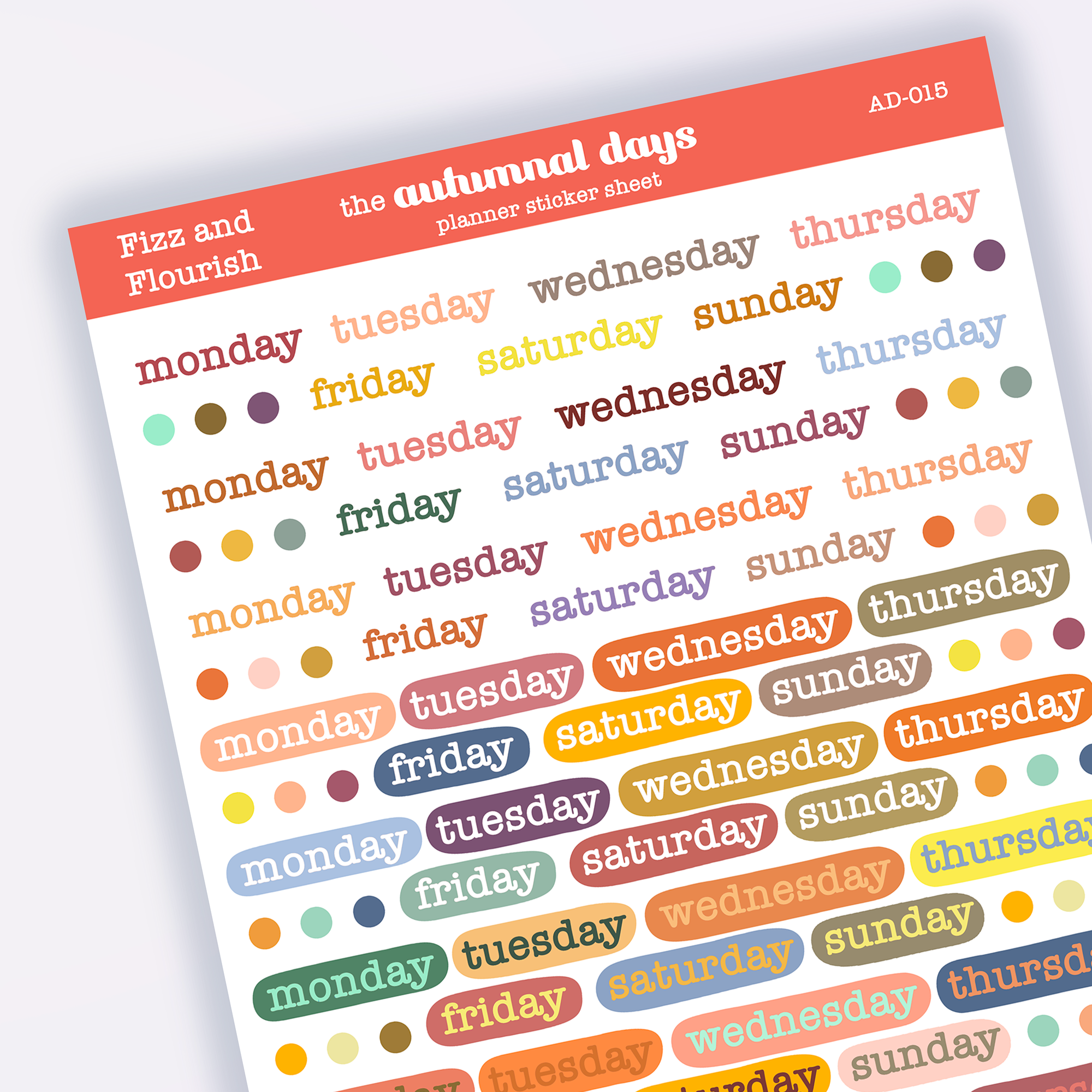 Autumnal Days Planner Stickers