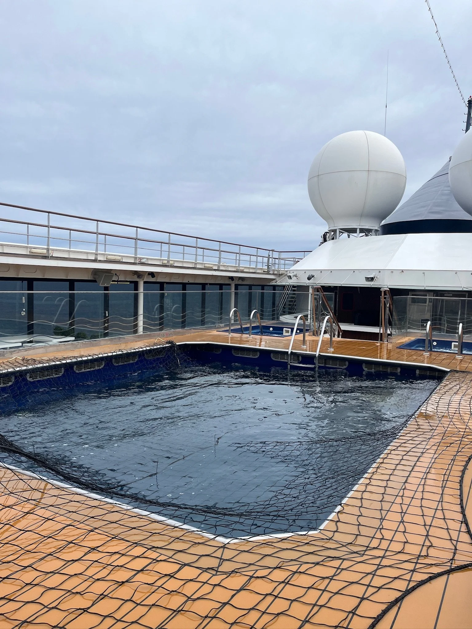 Pool + jacuzzi  was closed as we made our way through The Drake Passage