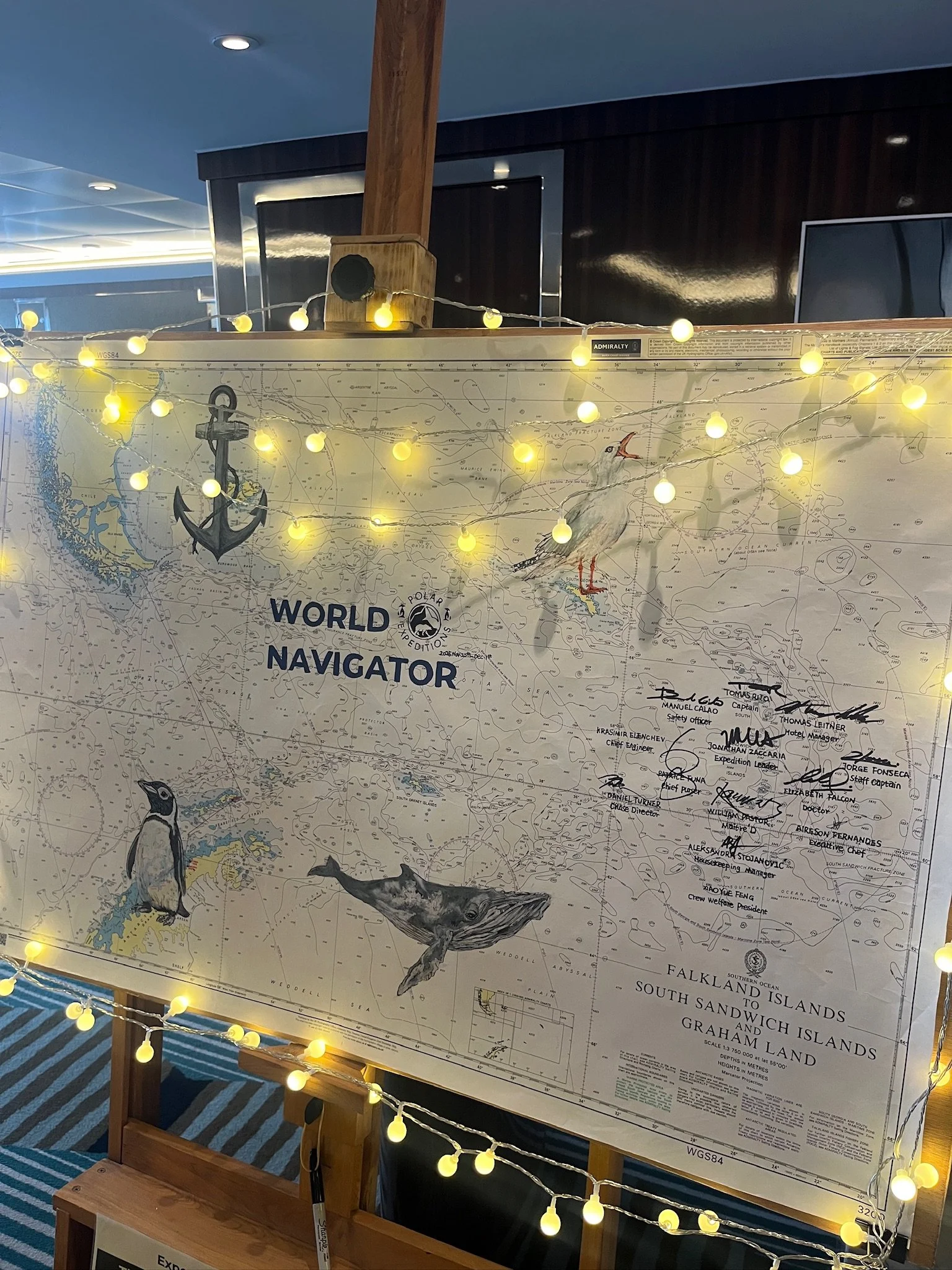 We loved this map with illustrations & signatures from the expedition team. They auctioned it off but we didn't win. 