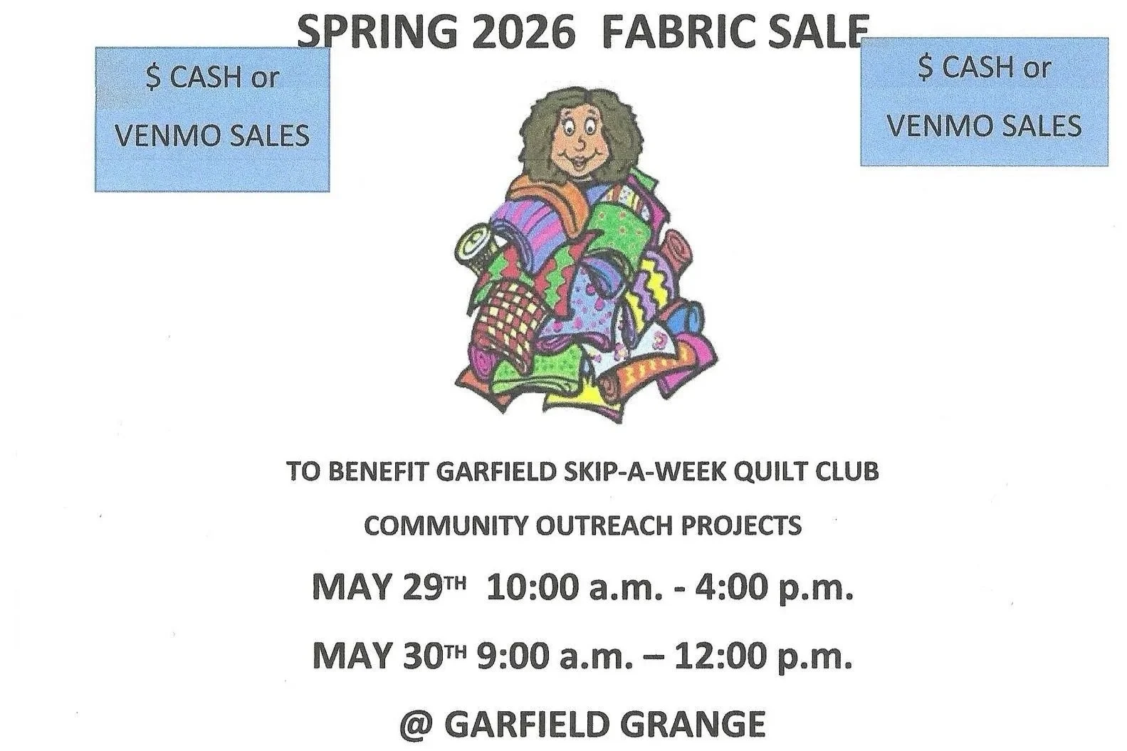 Garfield Skip-A-Week Quilt Club Fabric & Bake Sale