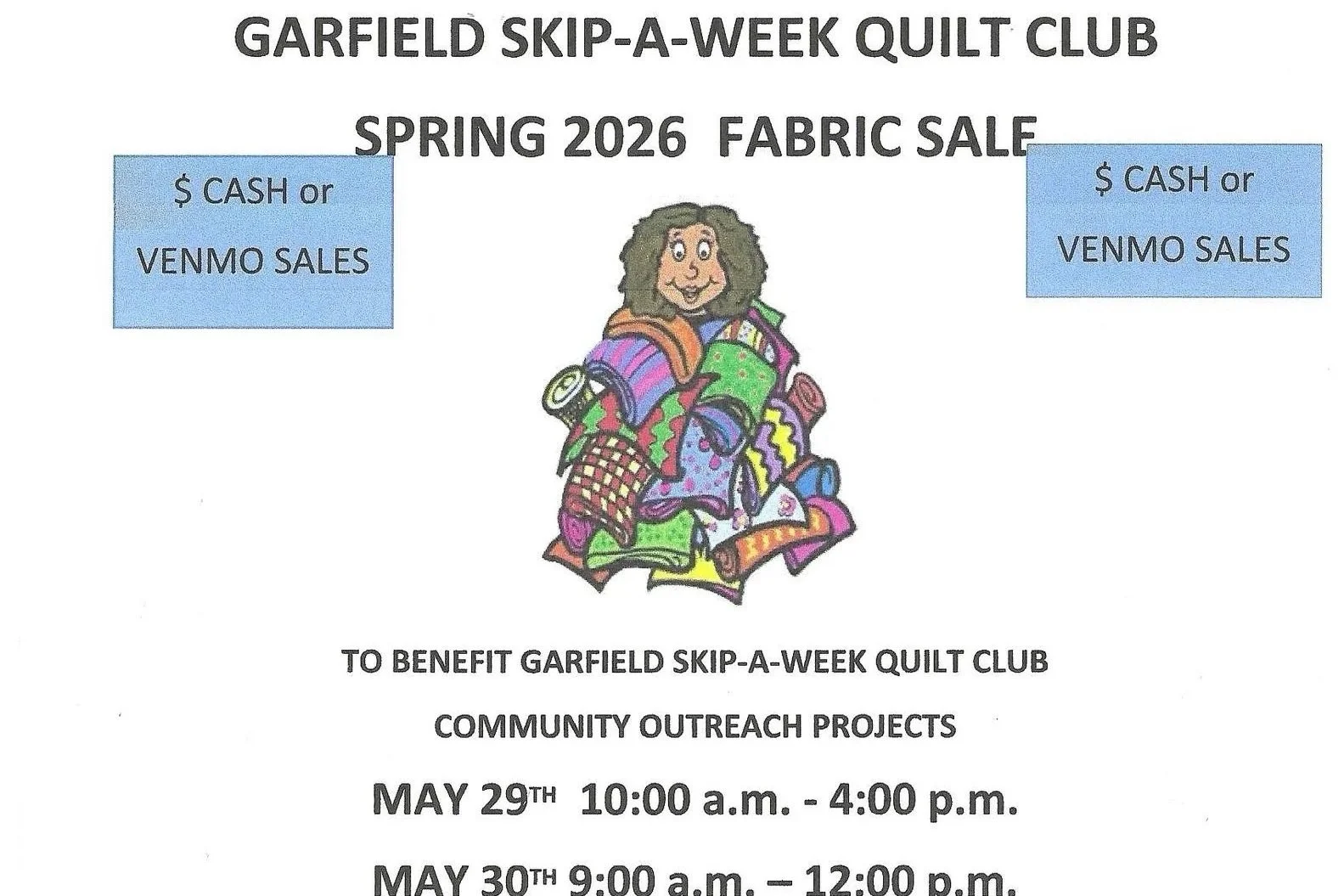 Skip-A-Week Quilt Club Fabric & Bake Sale