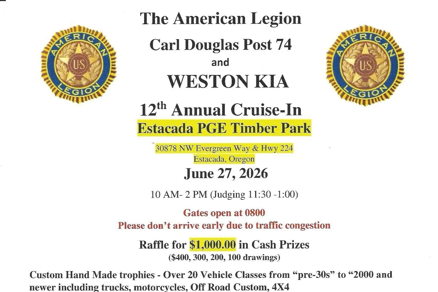 American Legion 12th Annual Cruise-In