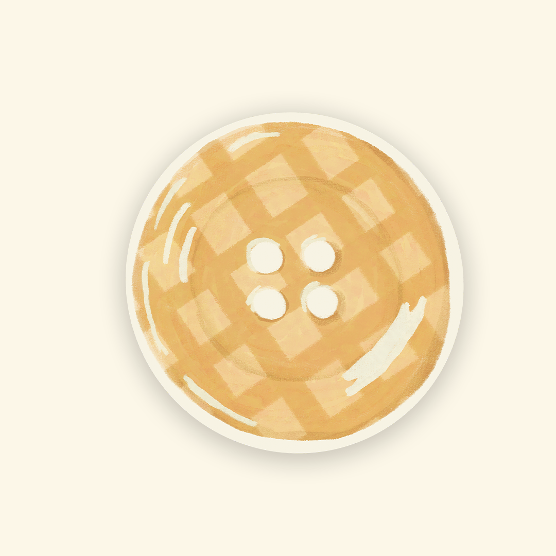 The Yellow Gingham Button Sticker