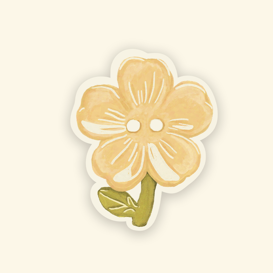 The Yellow Flower Button Sticker
