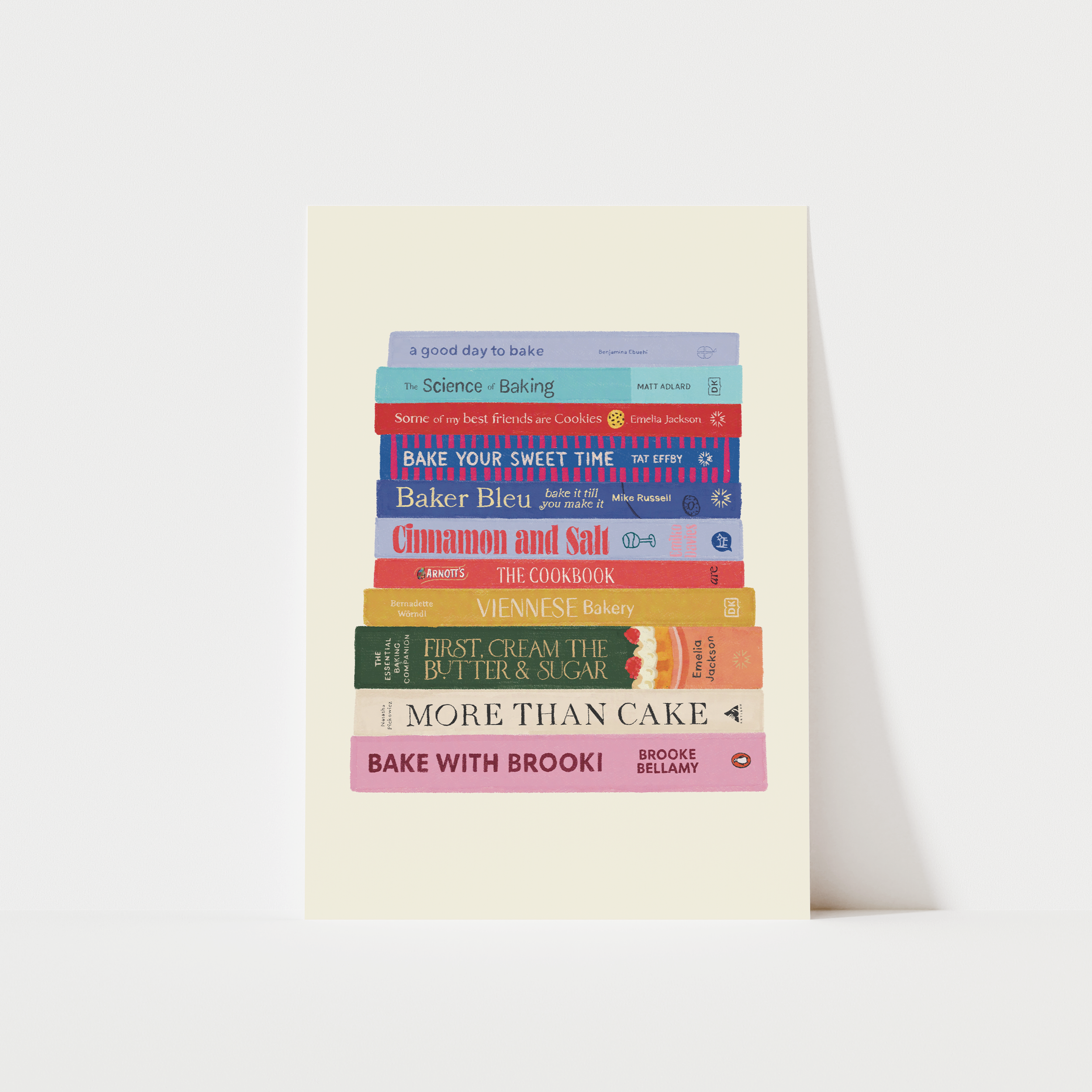 The Baking Book Stack Mini Print