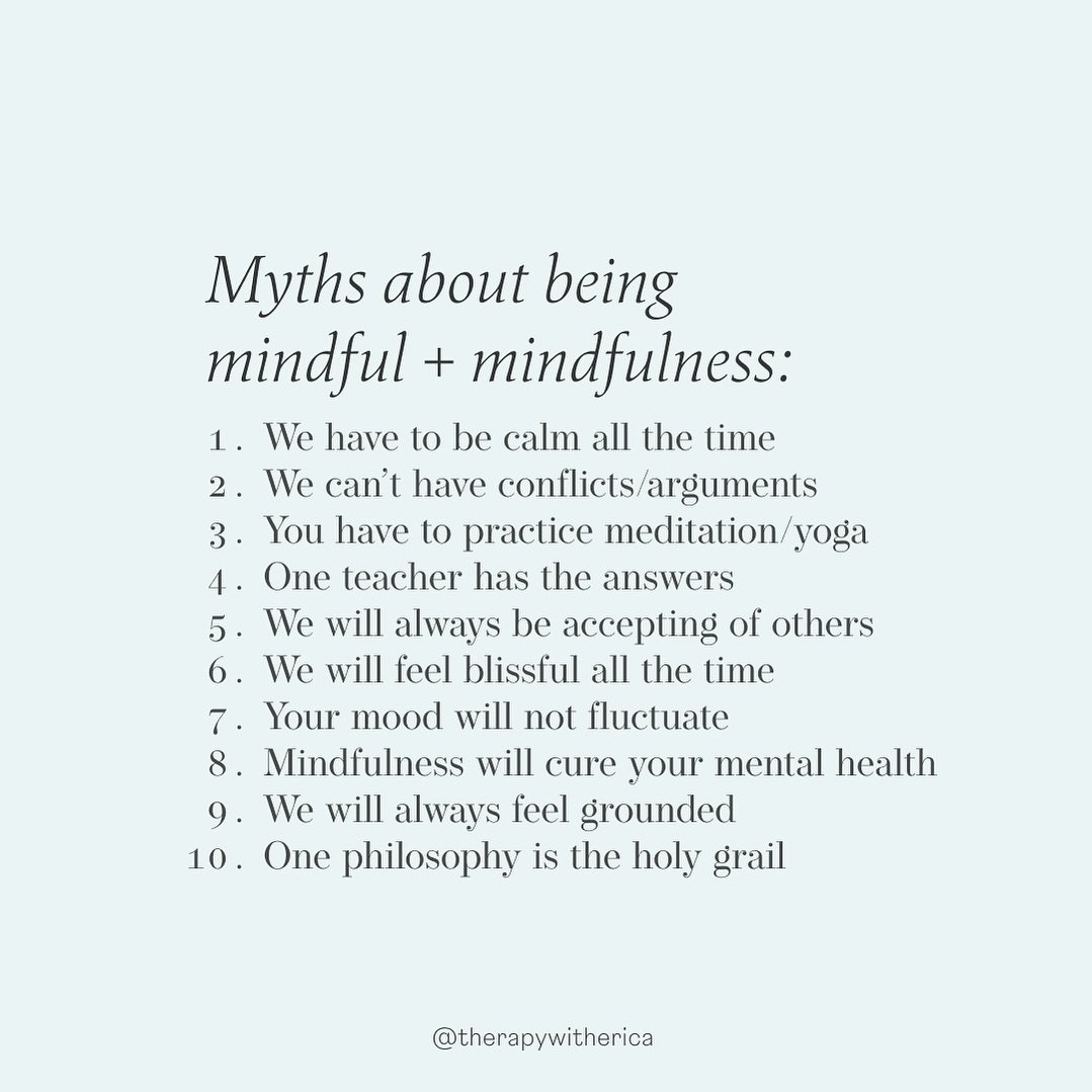 I am going to be honest, sometimes I cringe at how often I use the word &ldquo;mindful.&rdquo;⁠
⁠
While, I think it is the perfect word to encompass being aware and present, it also comes with so many misconceptions, so many myths that are simply jus