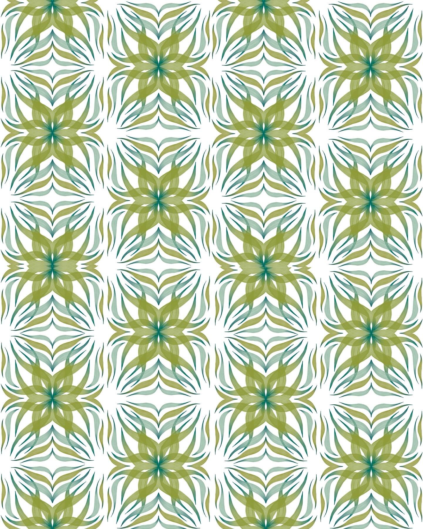 Hope you&rsquo;re having fun this weekend!

Playing around with a rectangular mandala half drop repeat pattern in Procreate. I left the paper texture off this time, but I think the gouache brush texture still comes through. This is the DuoColor Brist