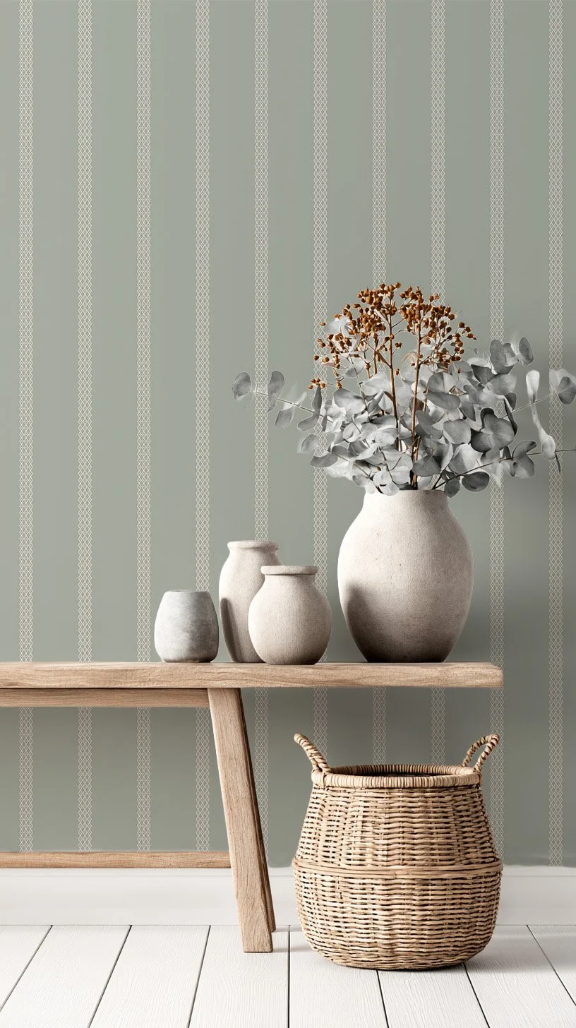 Triple diamond dot wallpaper by surface pattern designer Julie McMillan of Silver Birch Studio, available now on Spoonflower in 6 colors, plus fabric, bedding and home decor. 