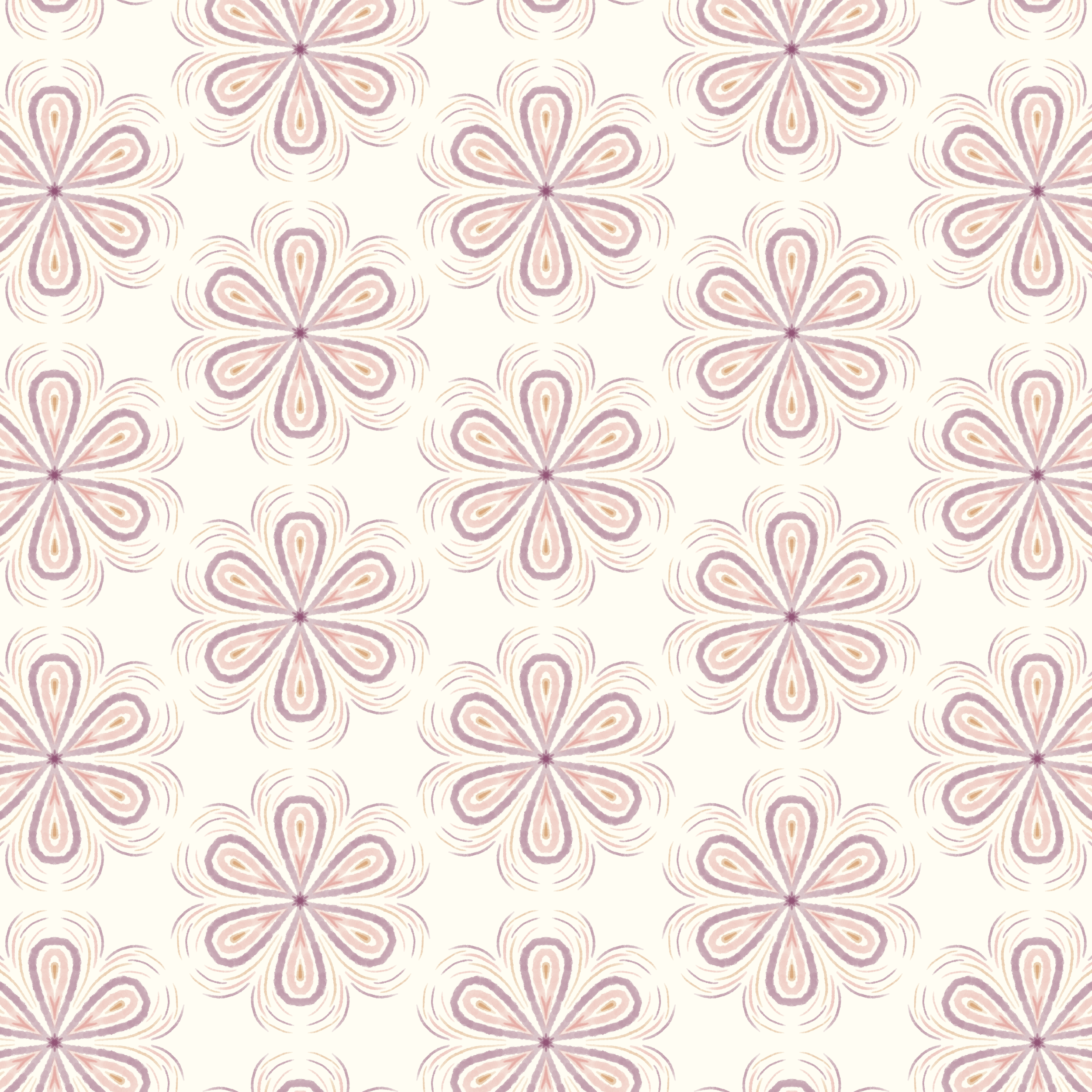 Watercolor floral pattern by surface designer Julie McMillan of Silver Birch Studio.