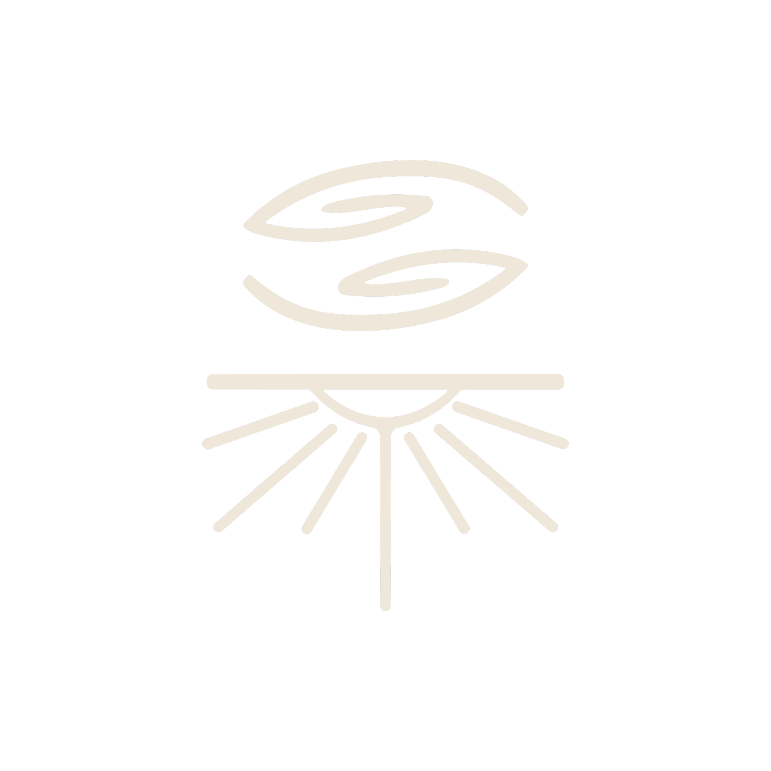 Minimalist line art of a telescope with a celestial object (possibly the sun or moon) above it, emitting rays of light.