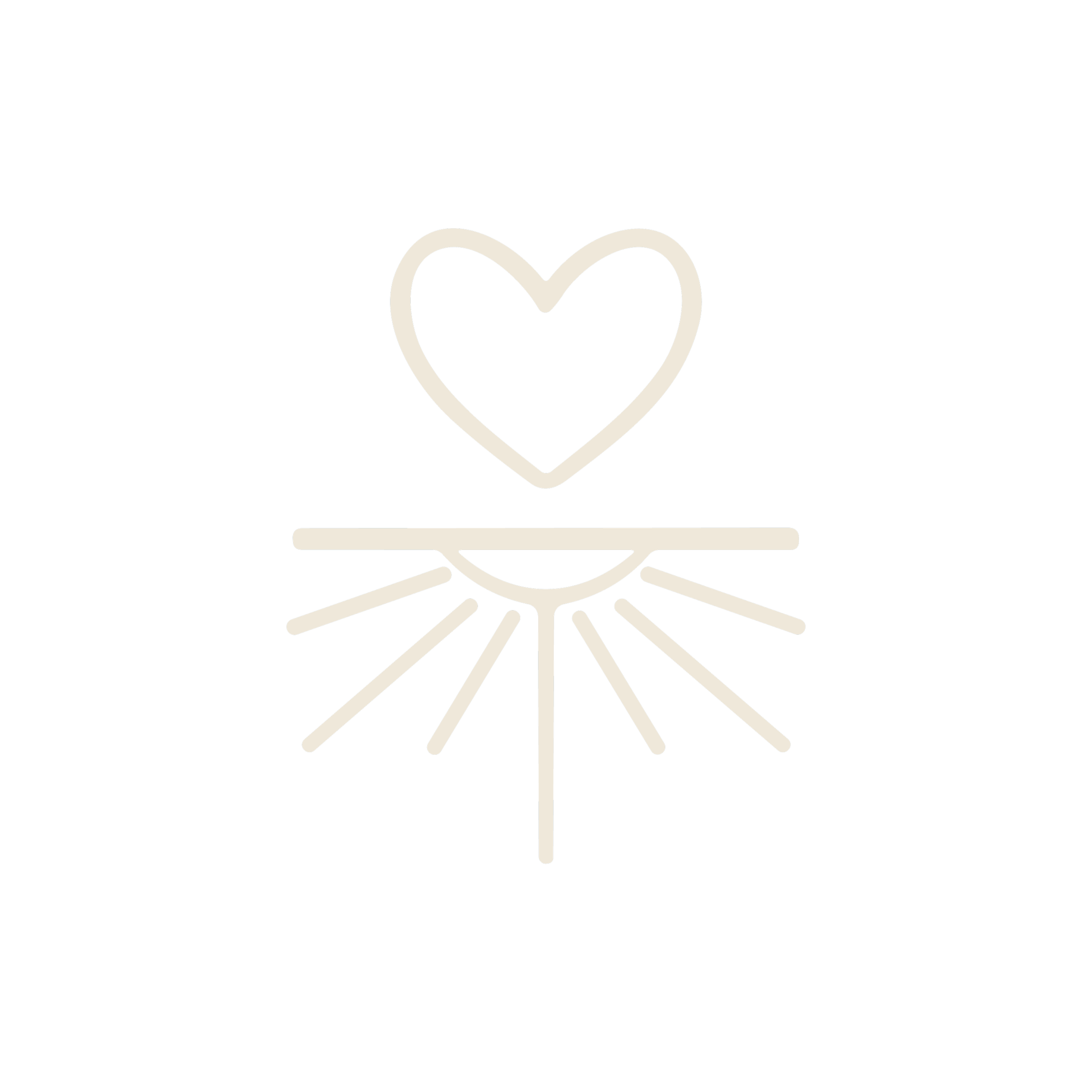 Outline of a lit candle with a heart above it, symbolizing love and warmth.