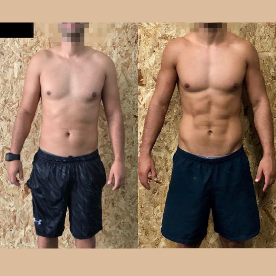 EMS Sculpt on Abs & Arms after multiple sessions (also works out consistently)