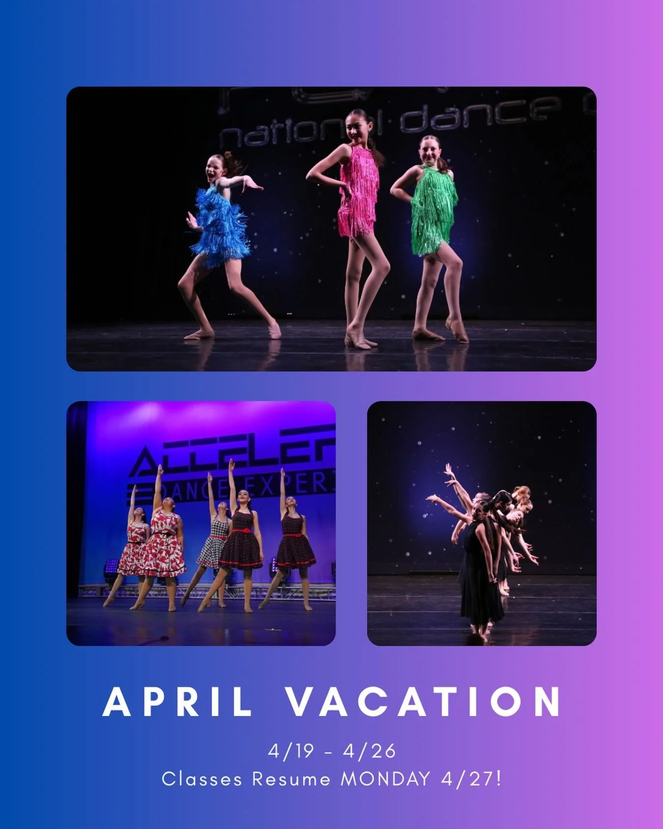 See you soon dancers!! We hope everyone has a relaxing break!