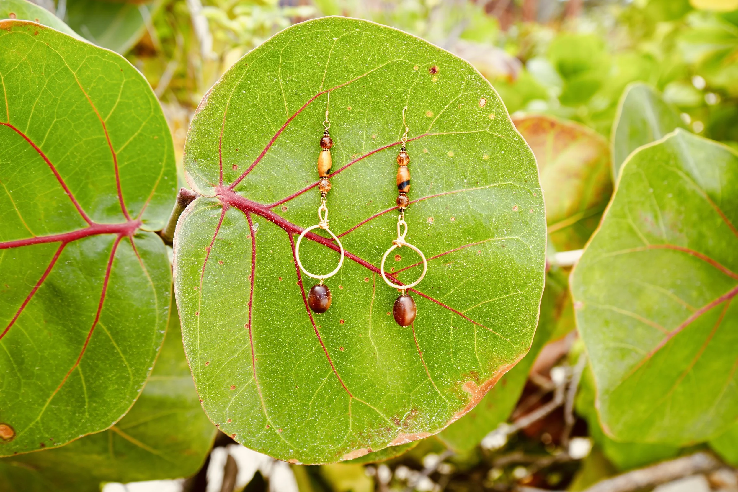 Wooden Brass Earrings
