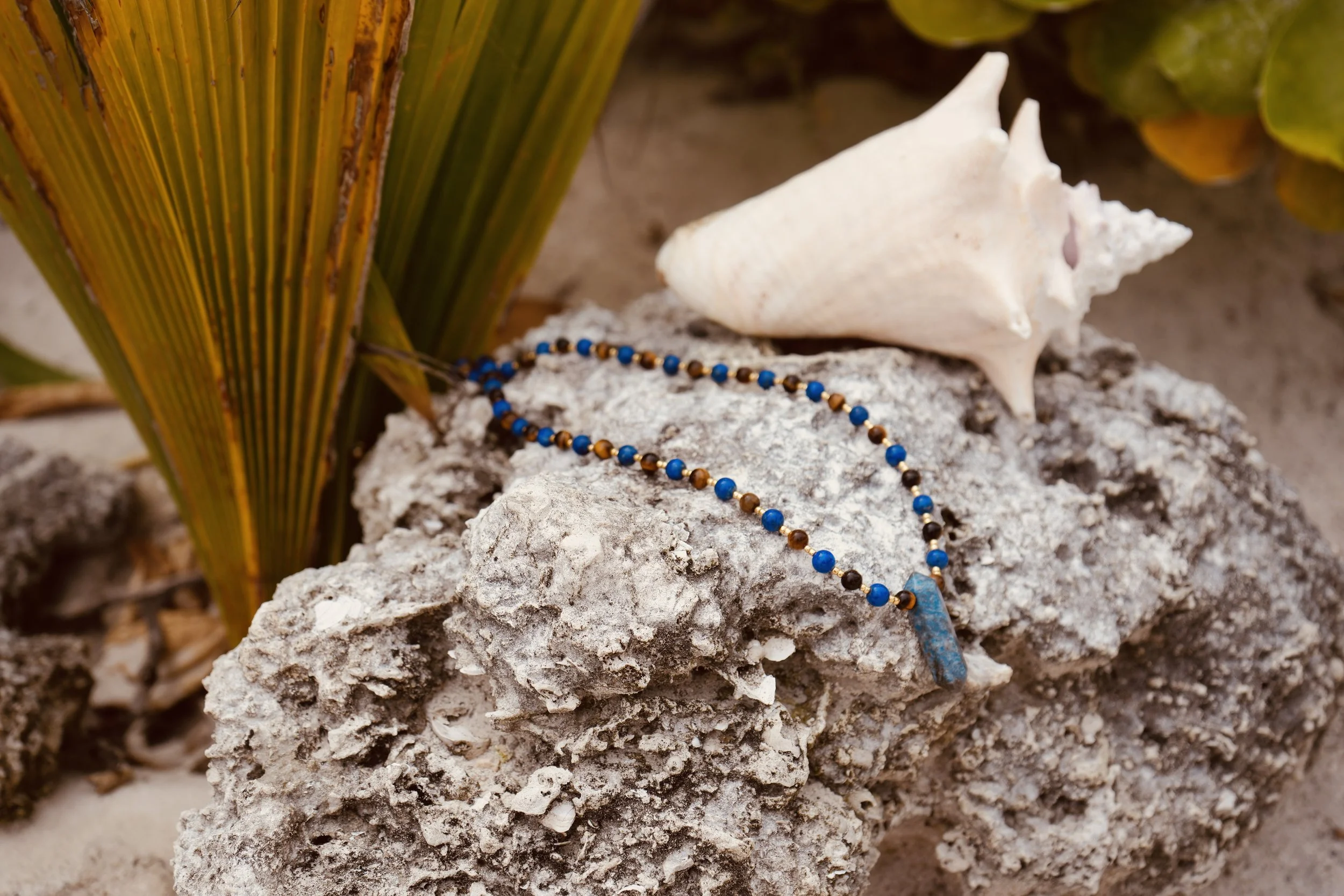 Hanging Lapis Crystal Necklace