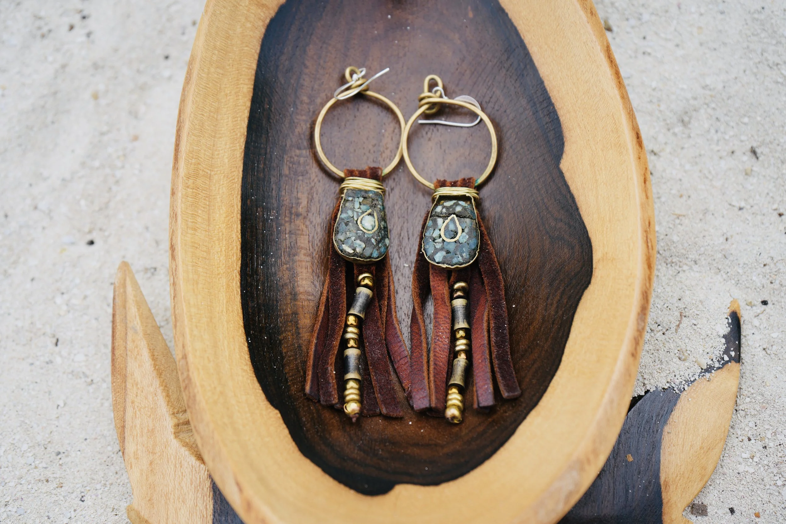 Vintage Turquoise Mosaic Earrings