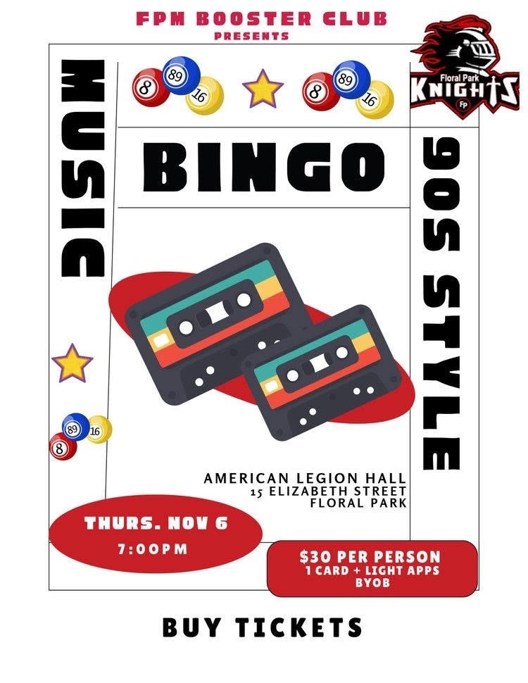 FPM Booster Club 90's Music Bingo