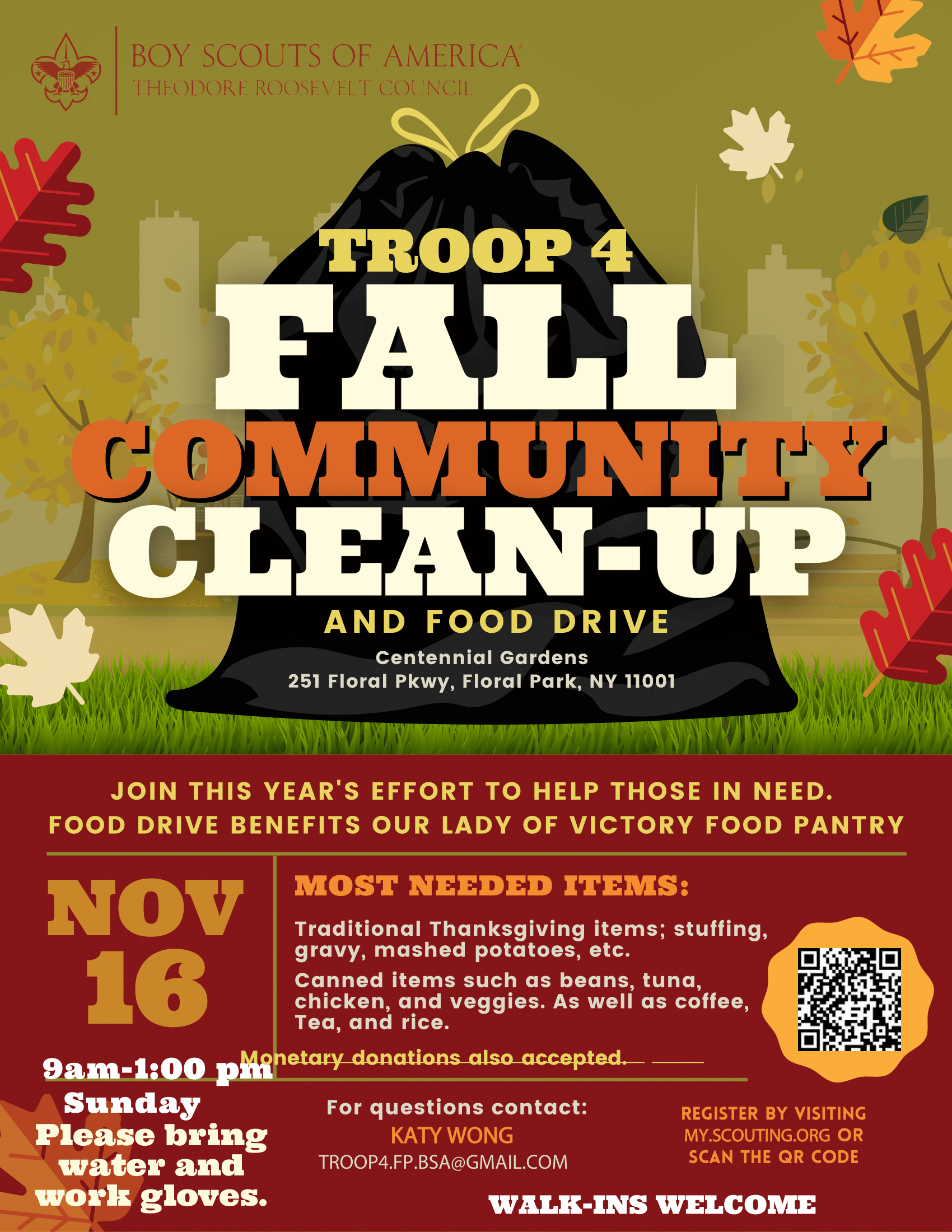 Troop 4 Fall Community Cleanup