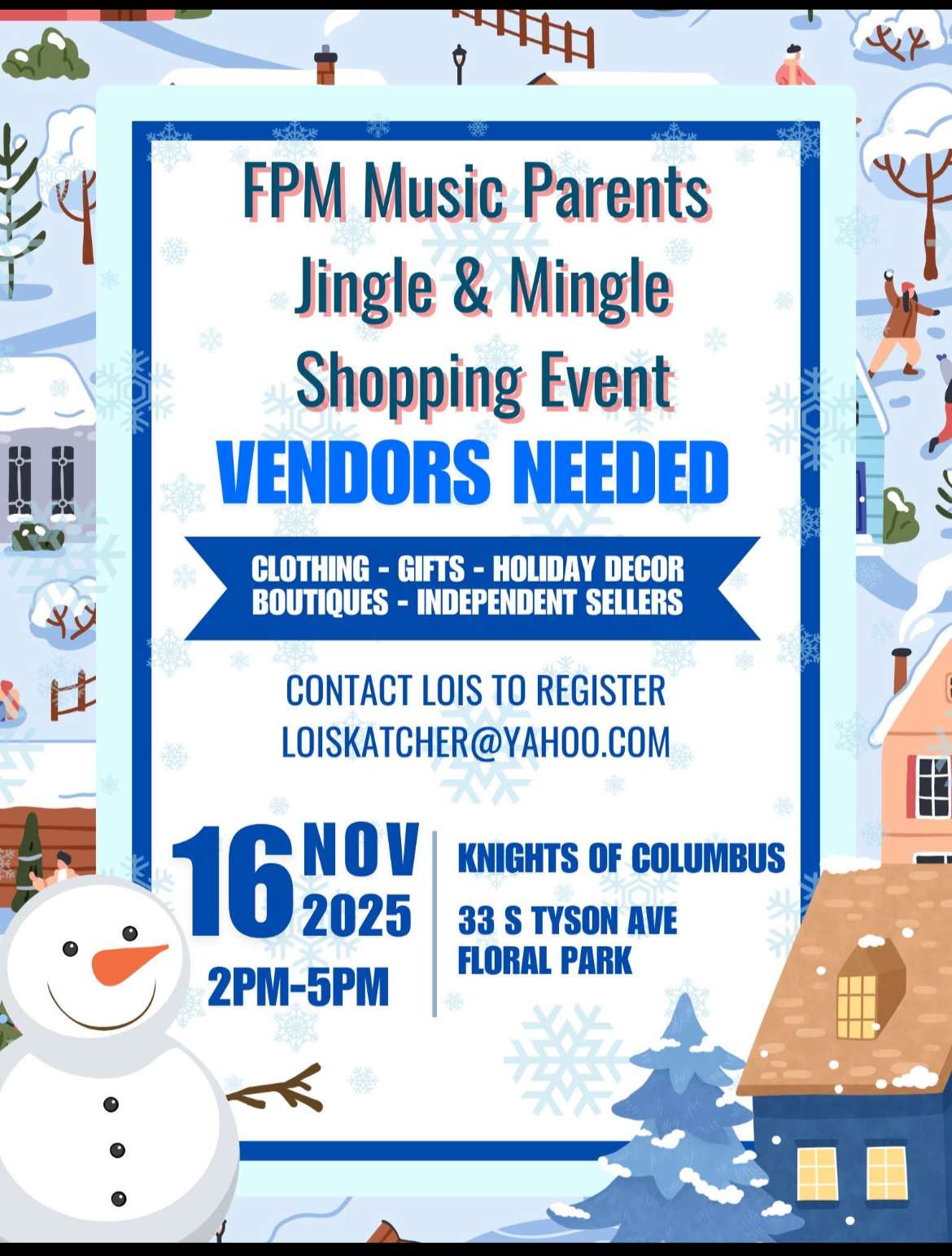 FPM Music Parents Jingle & Mingle Shopping Event