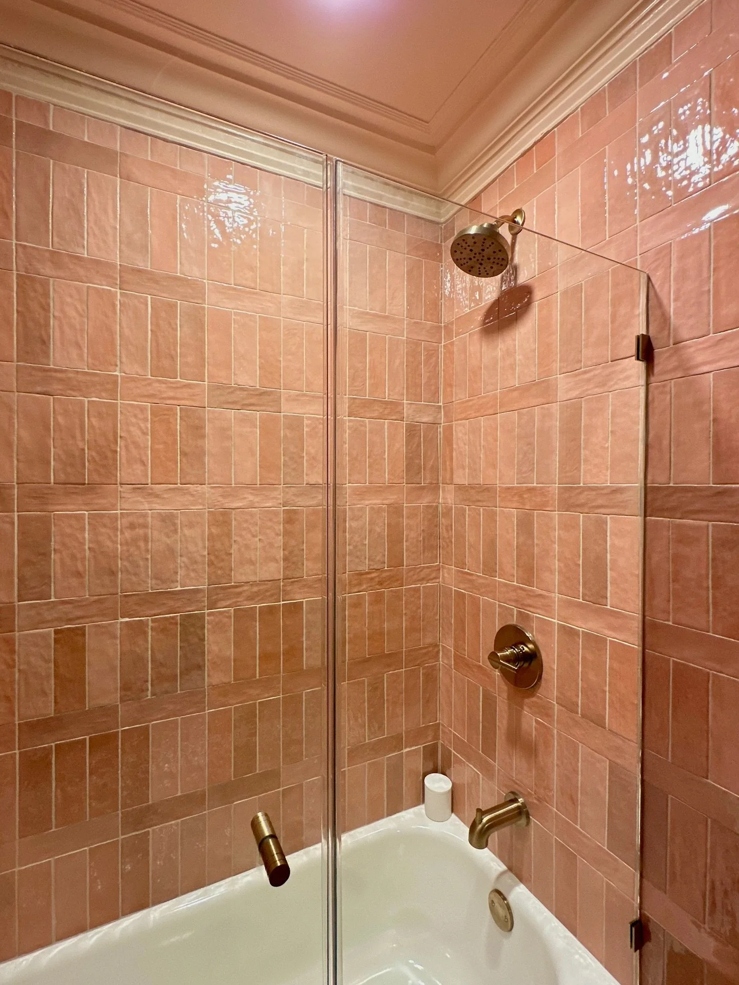 There&rsquo;s no better day to share a pink bathroom than a Wednesday! Click on the link in our bio for more photos- including the before🙌.
