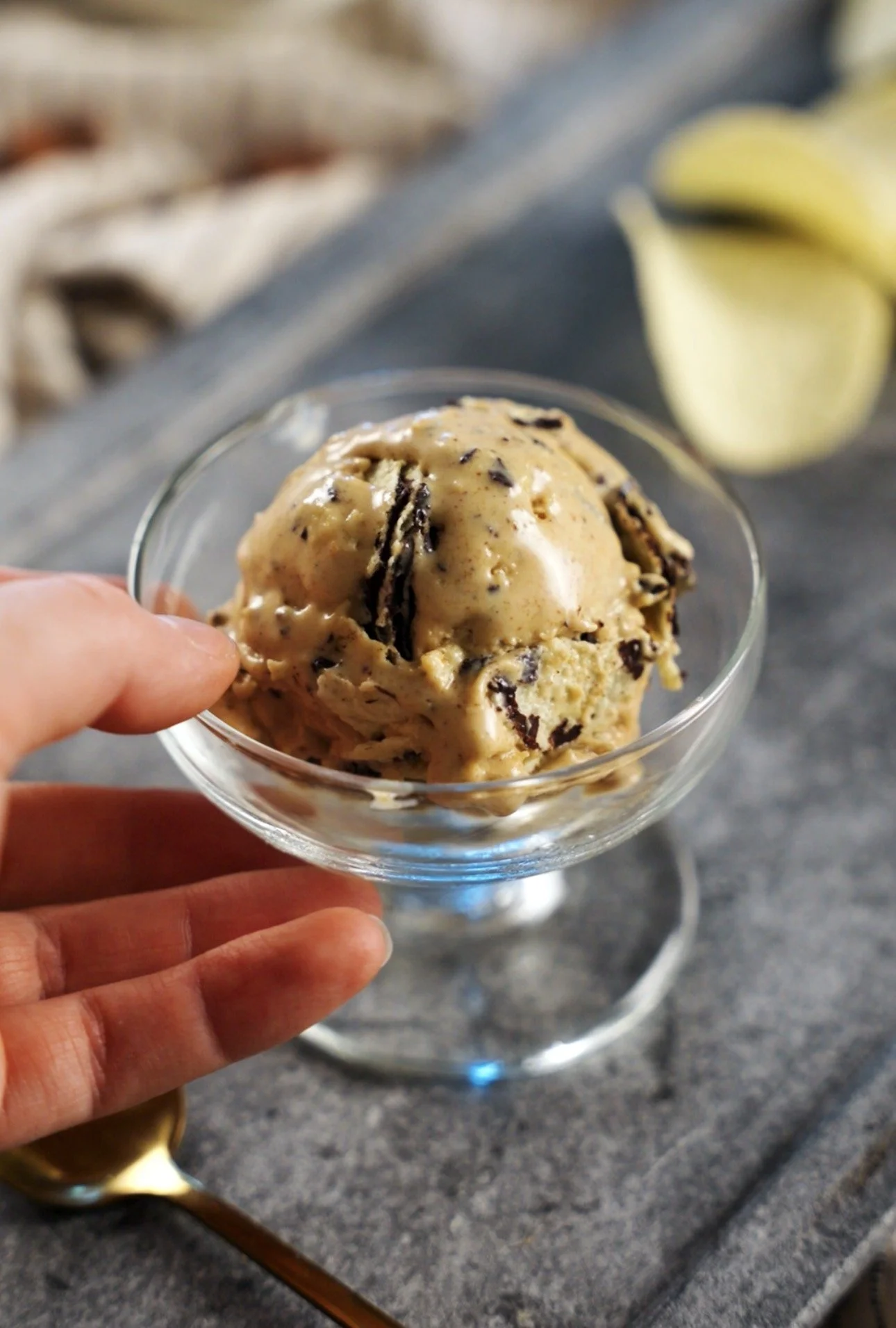 Toasted Milk Hazelnut Pringle Stack Ice Cream