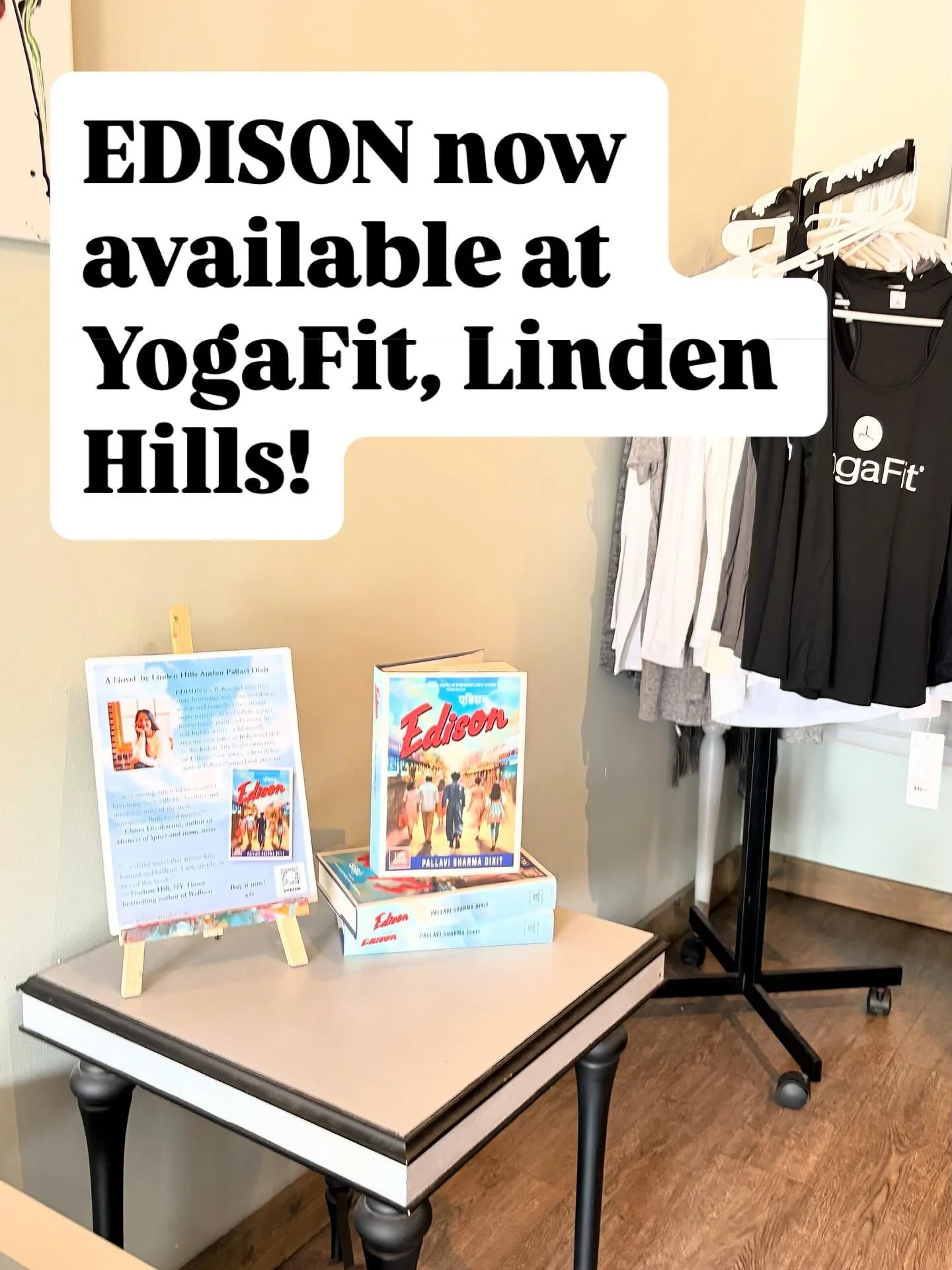 Copies of EDISON are now available at YogaFit in Linden Hills, Minneapolis! Thanks, @ashok_dhariwal_yoga!

#thirdstatebooks 
#edisonnovel
#oaktreeroad 
#debutnovel
#booksandyoga 
#lindenhills 
#desinovel 
#bollywoodbook