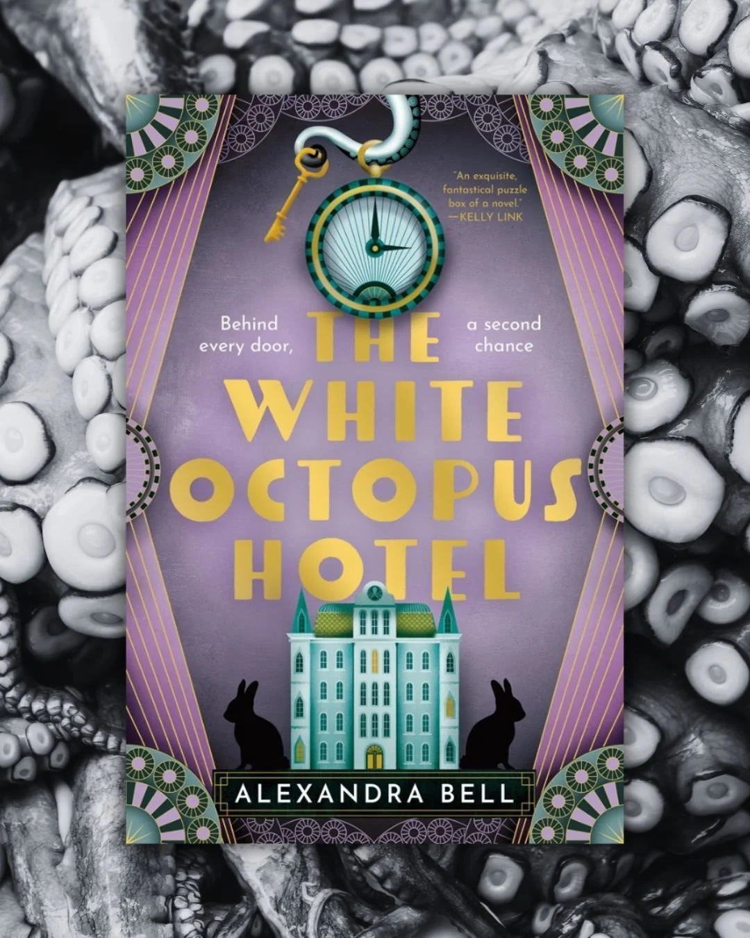I picked this book up at The King's English when that cover basically demanded I buy it. Plus, the title is great! And the blurb? Okay! I'm in!
&bull;&bull;&bull;
📓 Journey to a magical hotel in the Swiss Alps, where two lost souls living in differe