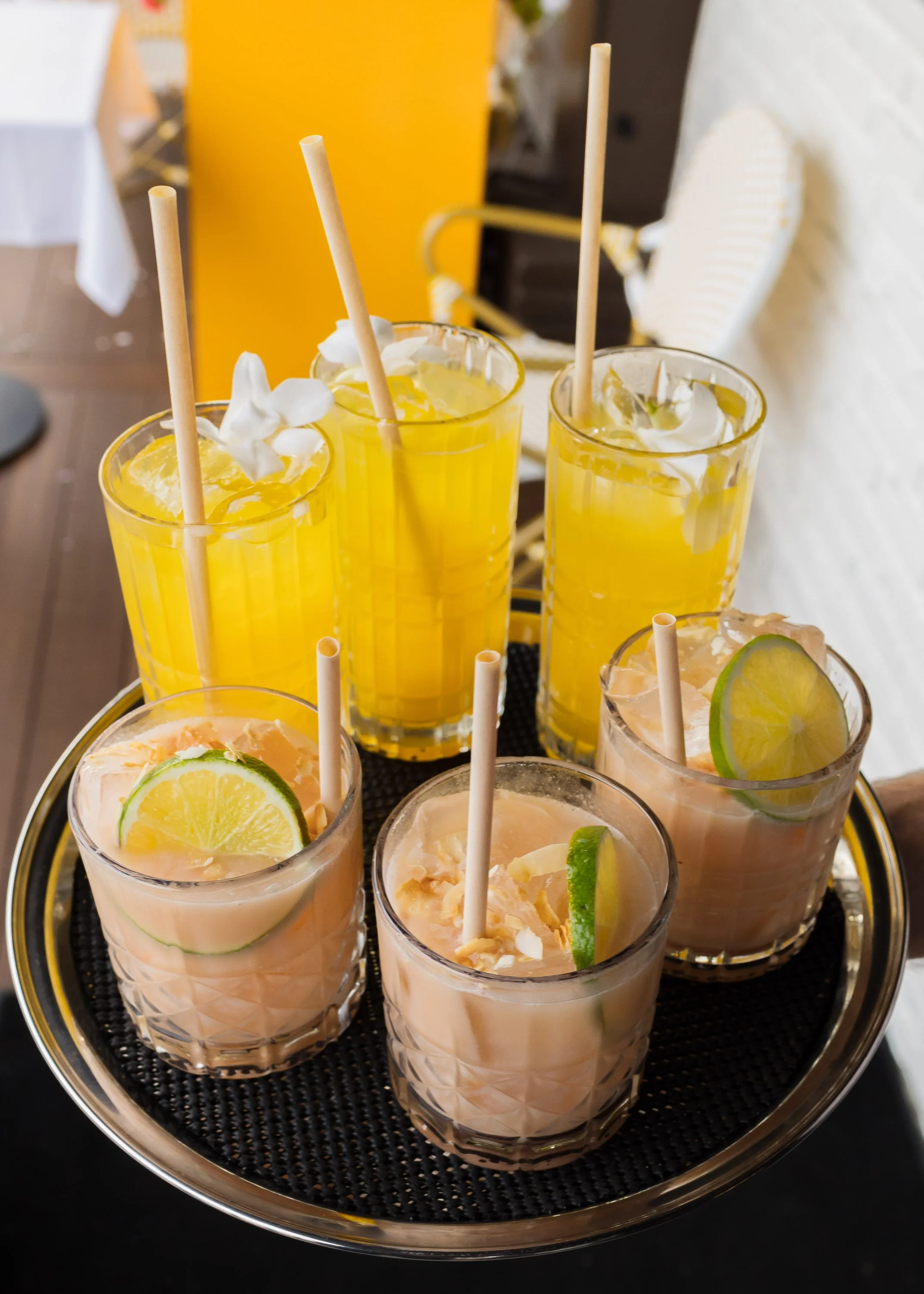 Tray of cocktails
