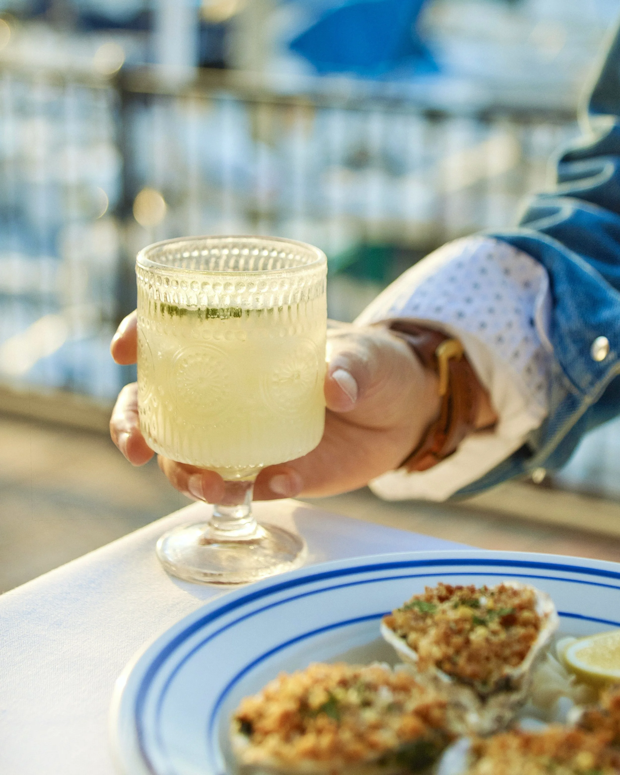 cold cocktail with oysters rockefeller