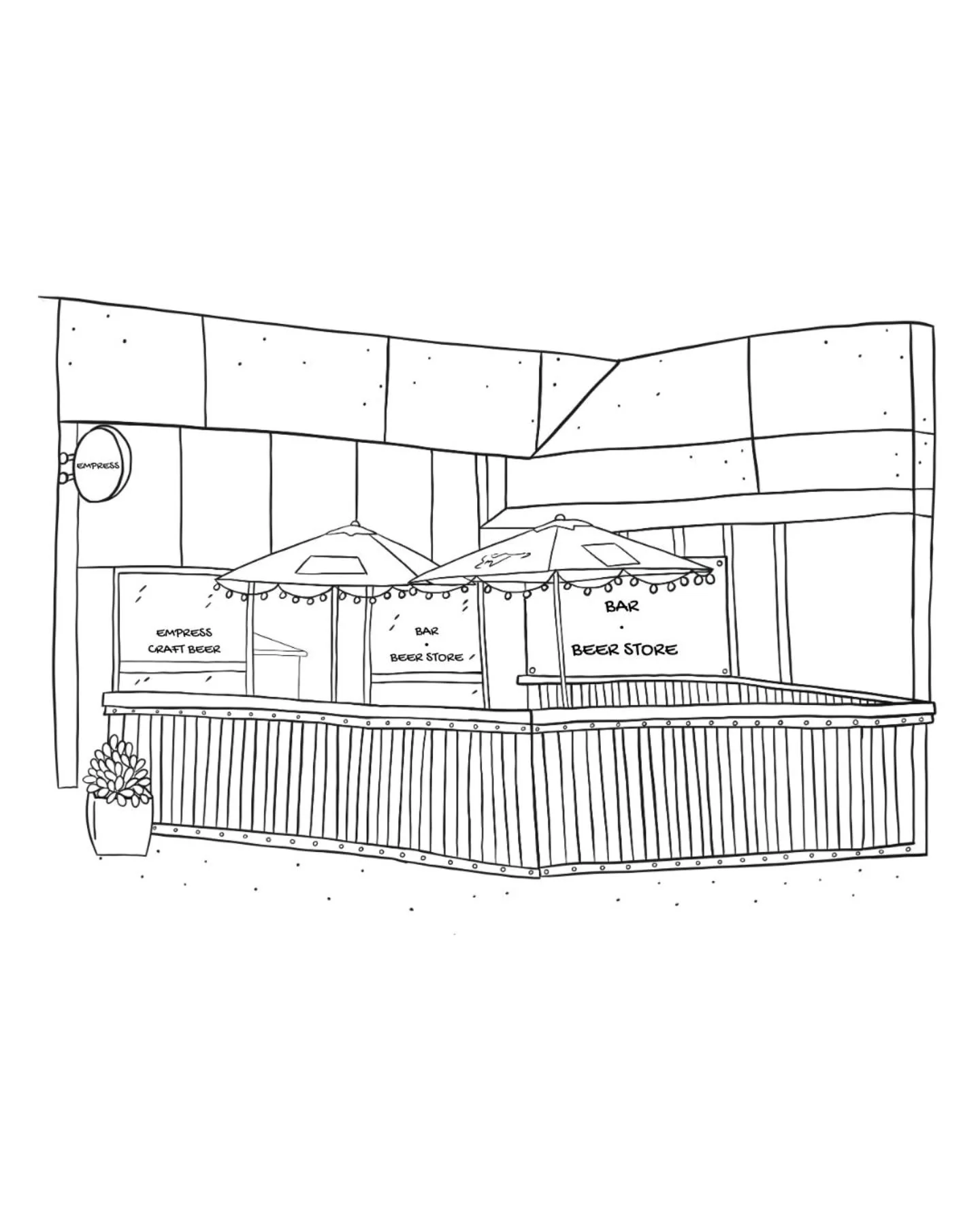 🌊☀️ I had the pleasure of drawing up the @empresscraftbeer shopfront after they reached out, and I absolutely loved every minute of it!

 🍻 There&rsquo;s something so special about capturing the character of a local business, especially ones that b