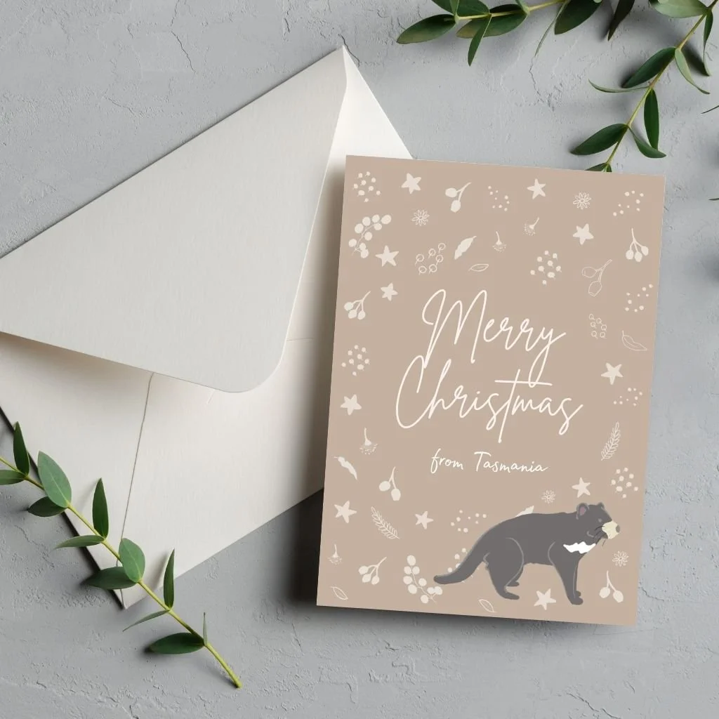 Greeting Card: Merry Christmas from Tas (neutral)