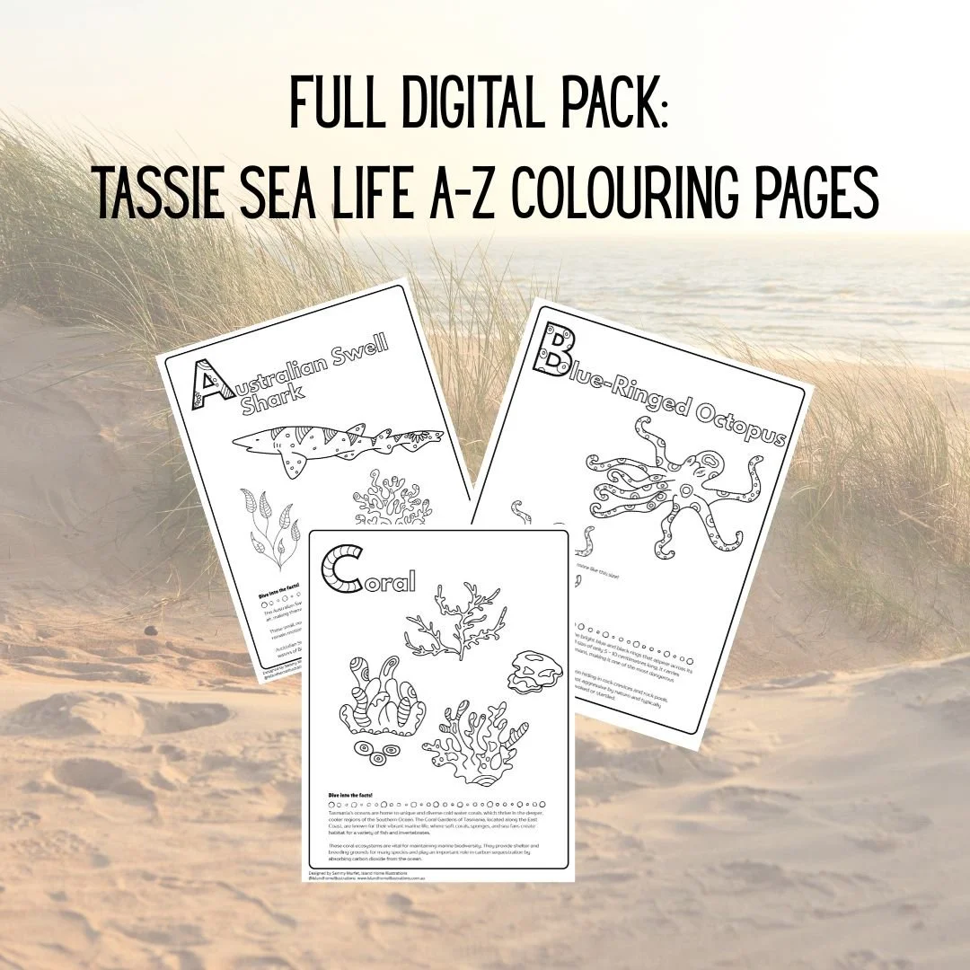 Tassie Sea Life Colouring Pages A-Z