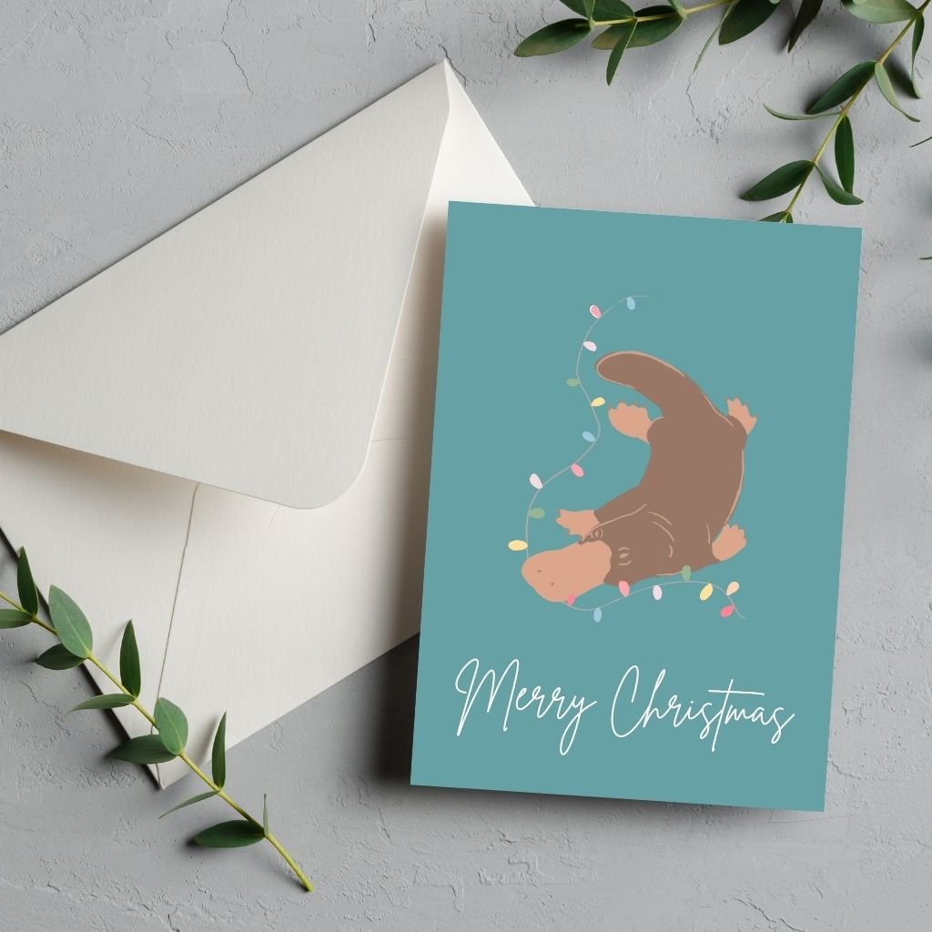 Greeting Card:  Christmas Platypus