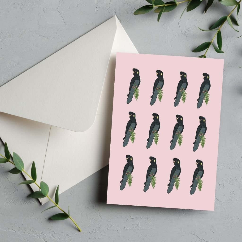 Greeting Card:  Black Cockatoo