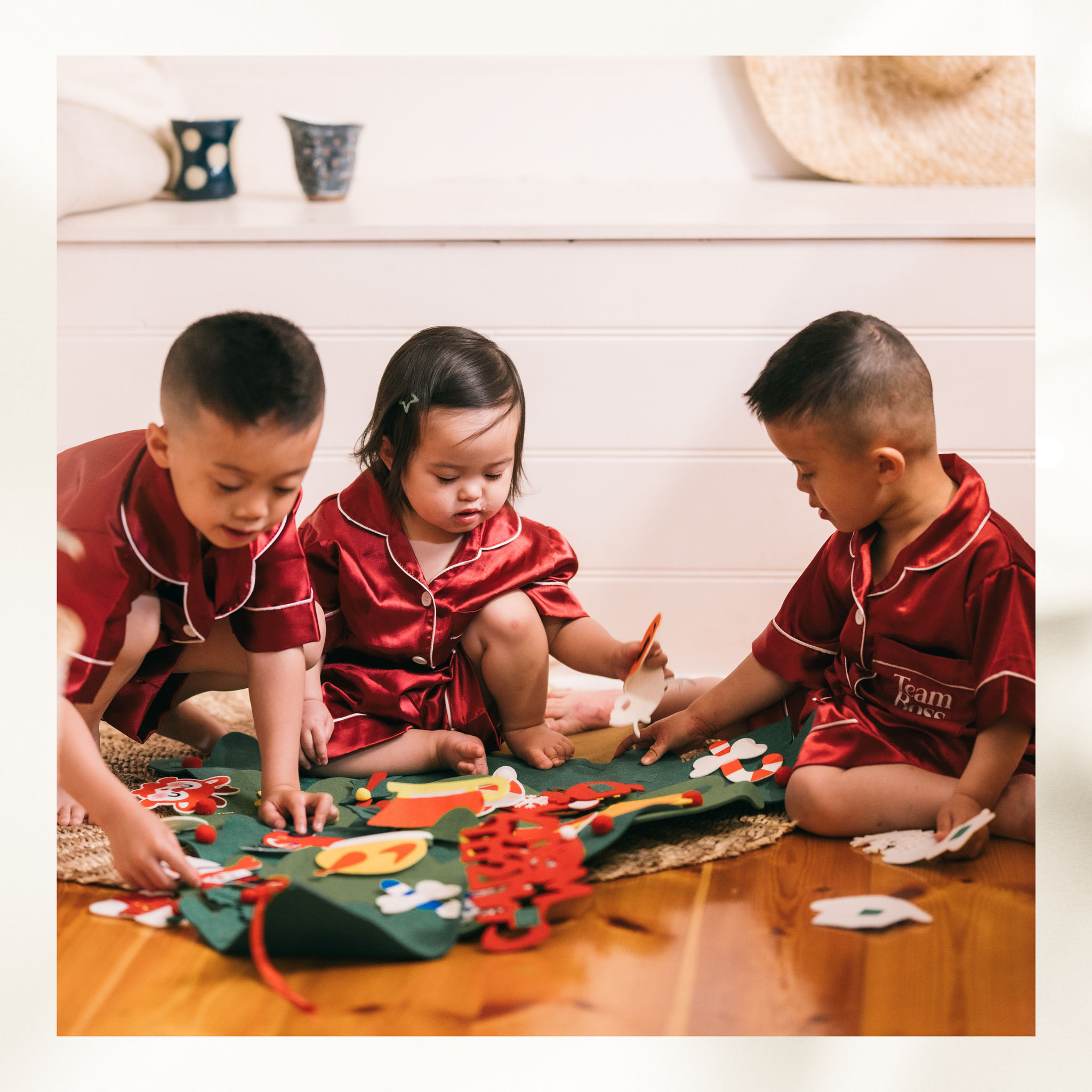 WINE RED Kids Silky Short Set (Complimentary Personalisation)