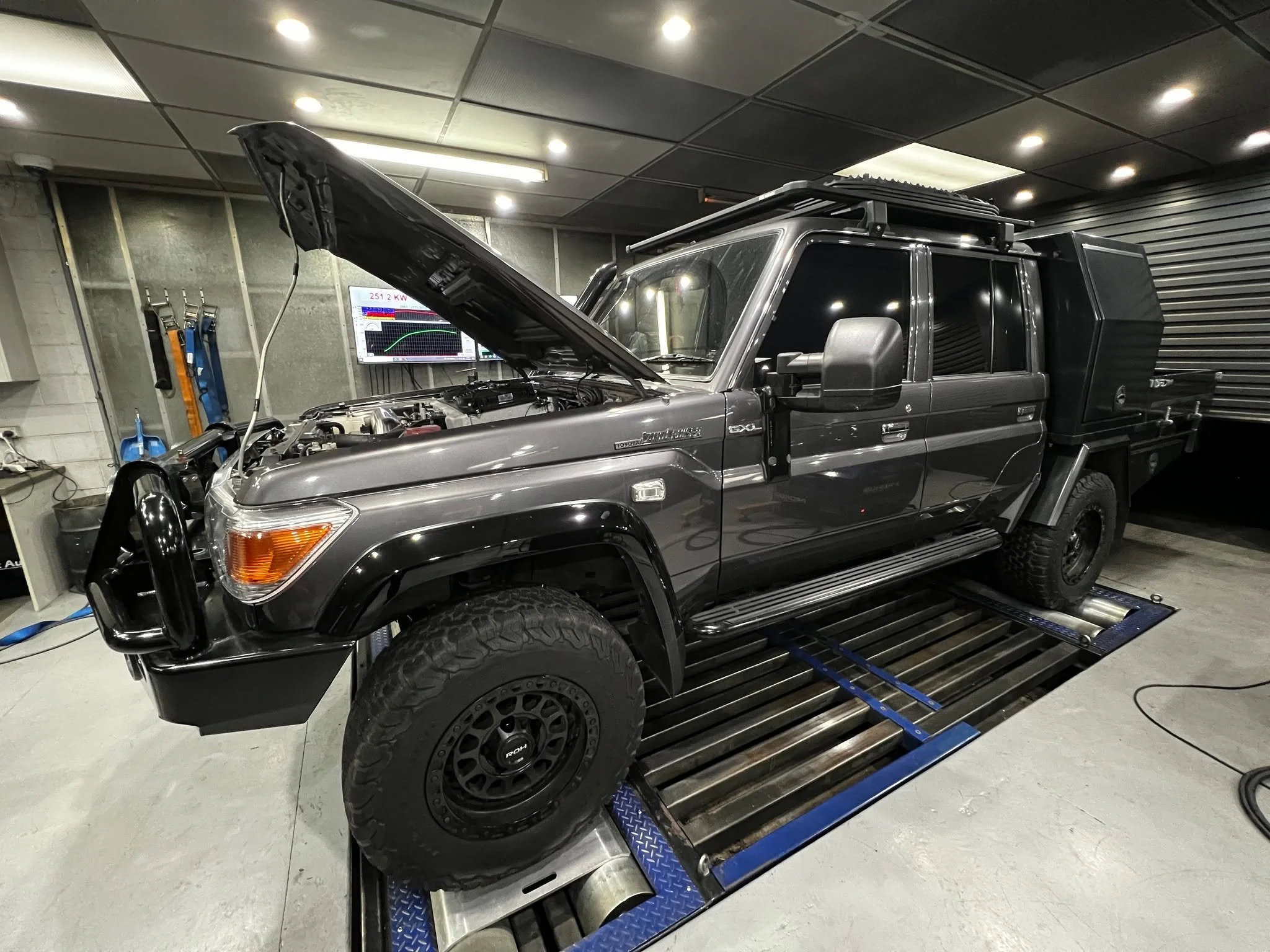 Beast mode for this work horse. Fresh set of +50 injectors,Intake pipe, Fan kit and some other goodies to punch out an impressive 251kw at the wheels. If your looking for some serious towing power, then contact our sales staff and let them guide you 