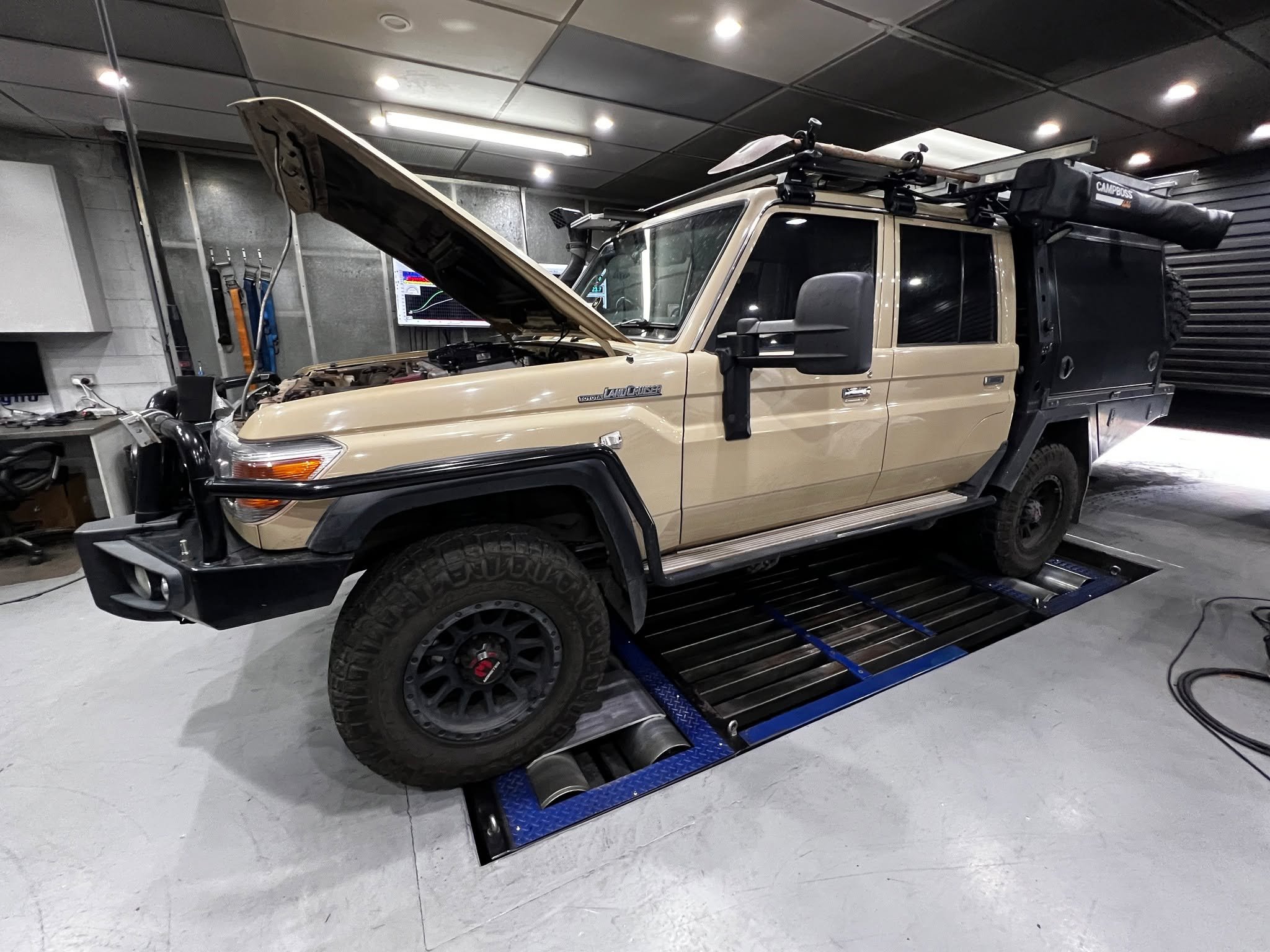 Its another Sandy getting some awesome upgrades. This work rig got a intercooler dual fan set up and a check and report on the existing tune. Well the results speak additional torque for days. With some in house custom calibration on the factory ECU,