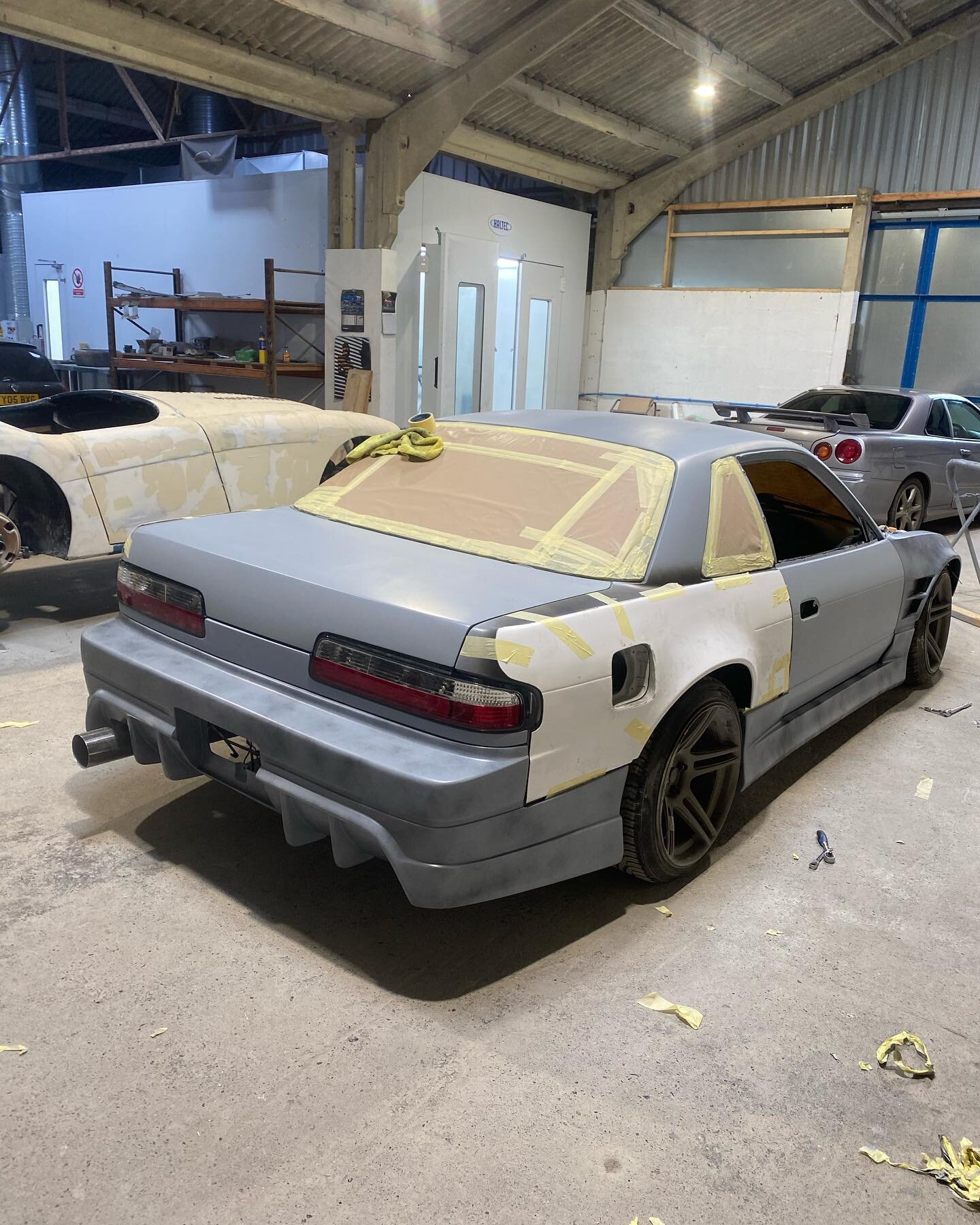 This is what dreams are made of&hellip;exited is an understatement @emerald_s14 

These photos capture our final panel fitment (minus splitters) before fitting the wide body rear arches on Lewis&rsquo;s PS13 assuring everything is exactly where it&rs