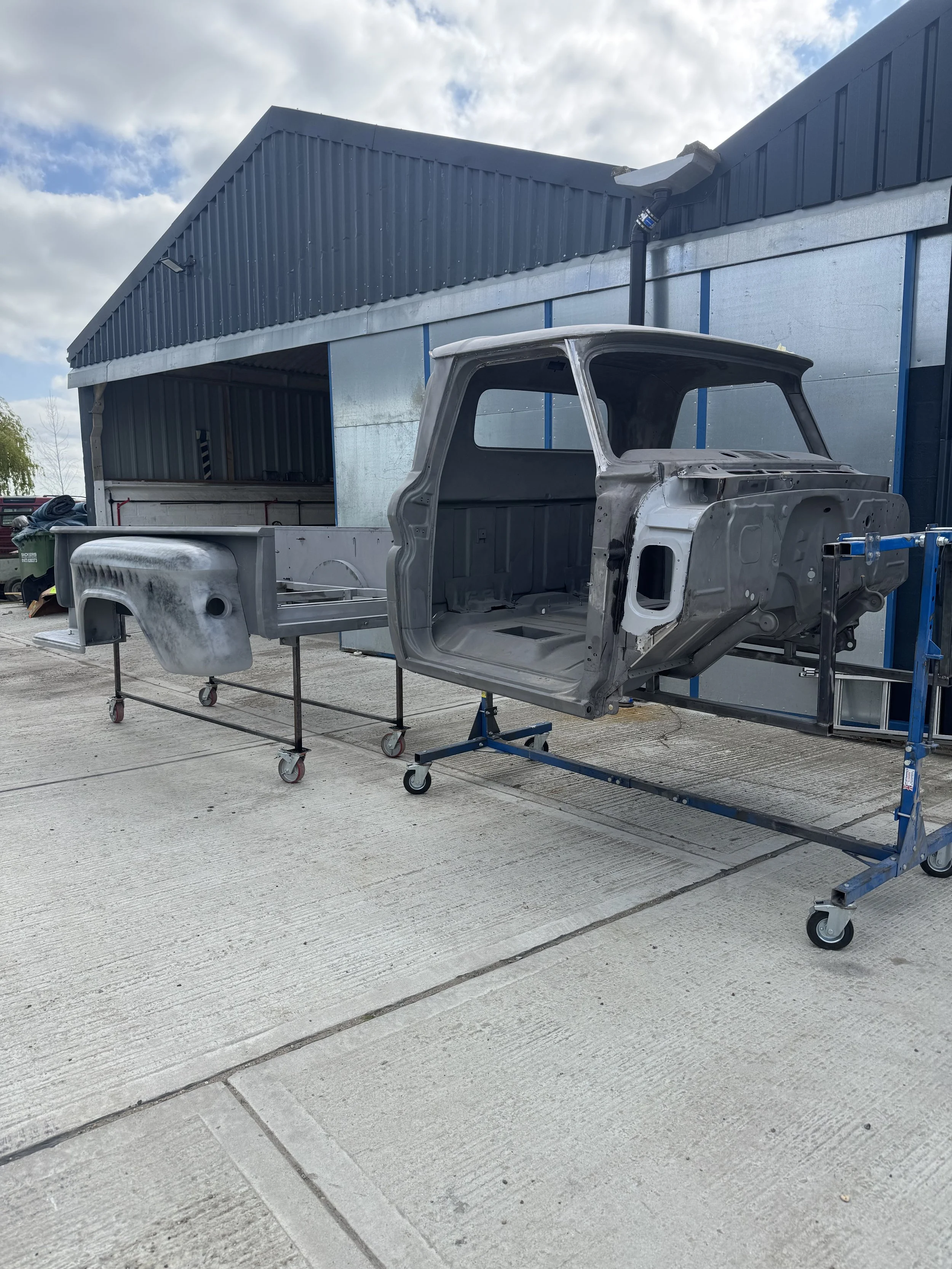 C10 Chevrolet after sandblasting