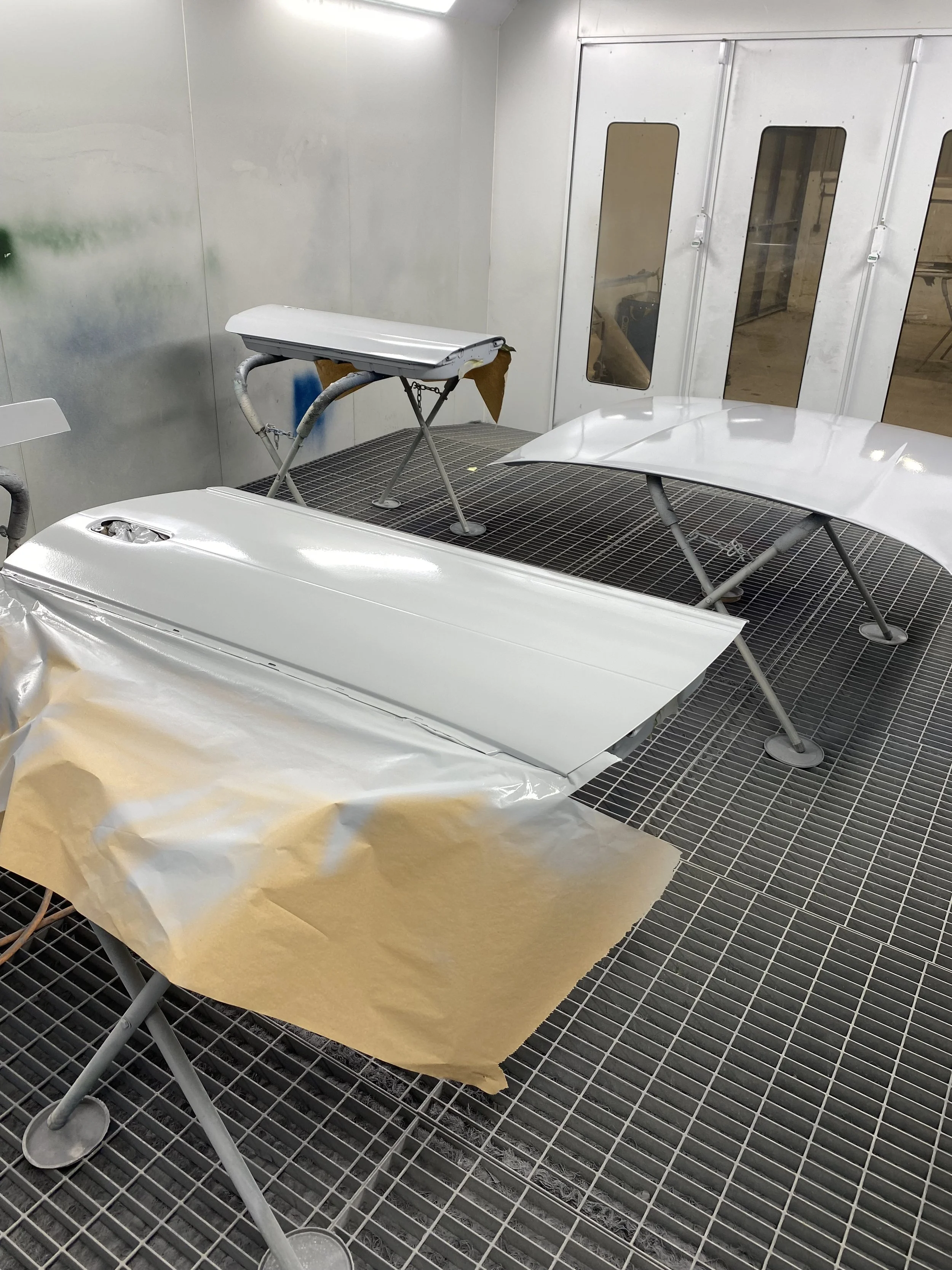 epoxy primer applied in spray booth