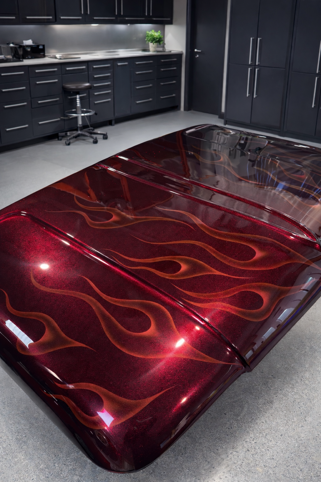 C10 Bonnet candy red ghost flames