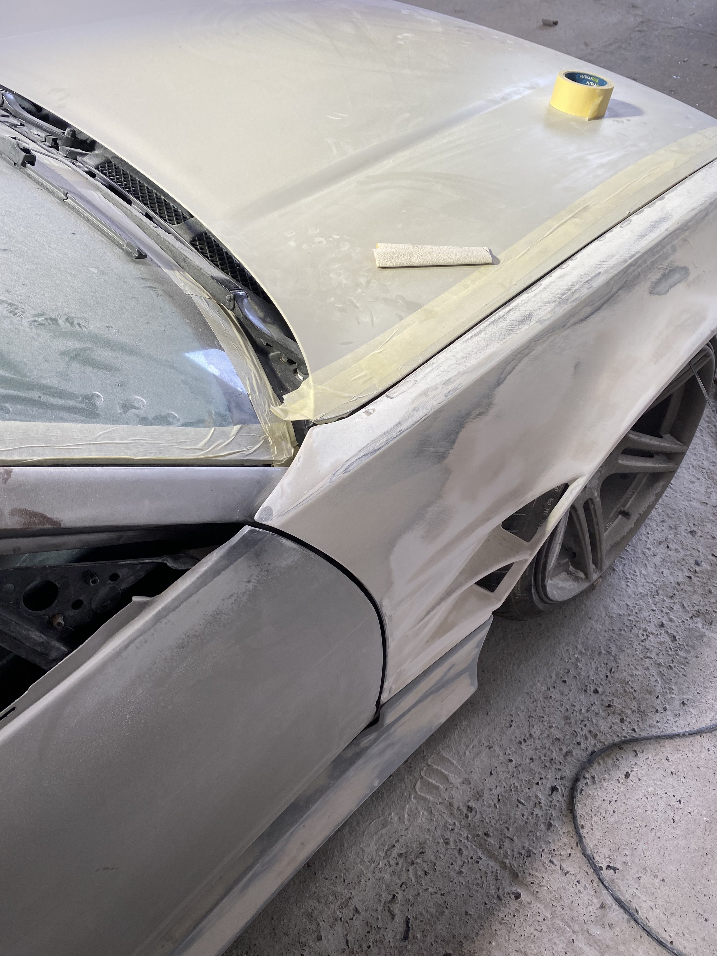 Nissan PS13 widebody fibreglass bodykit preparation and custom bodywork at Concours Classics