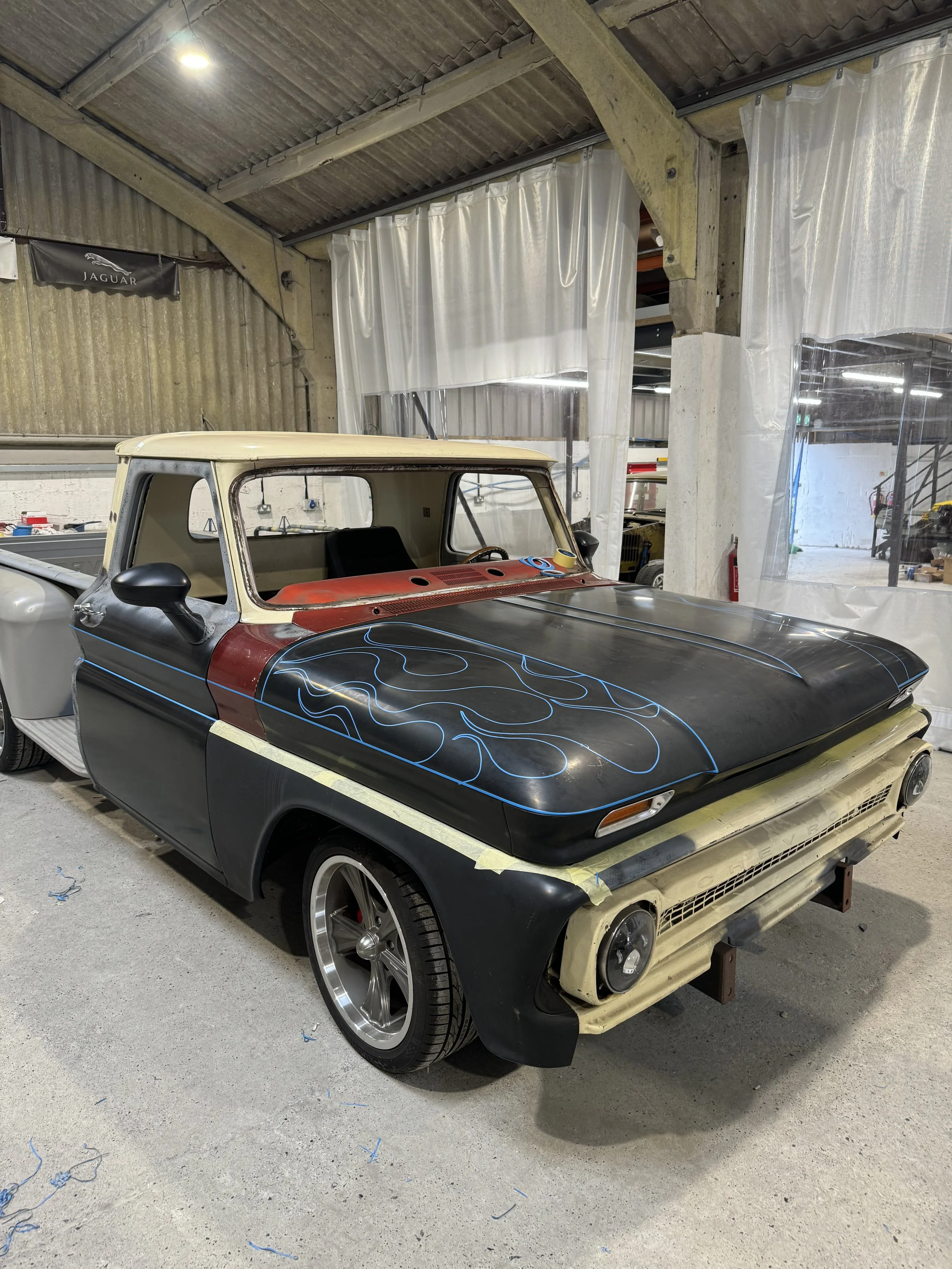C10 Chevrolet Restomod in workshop