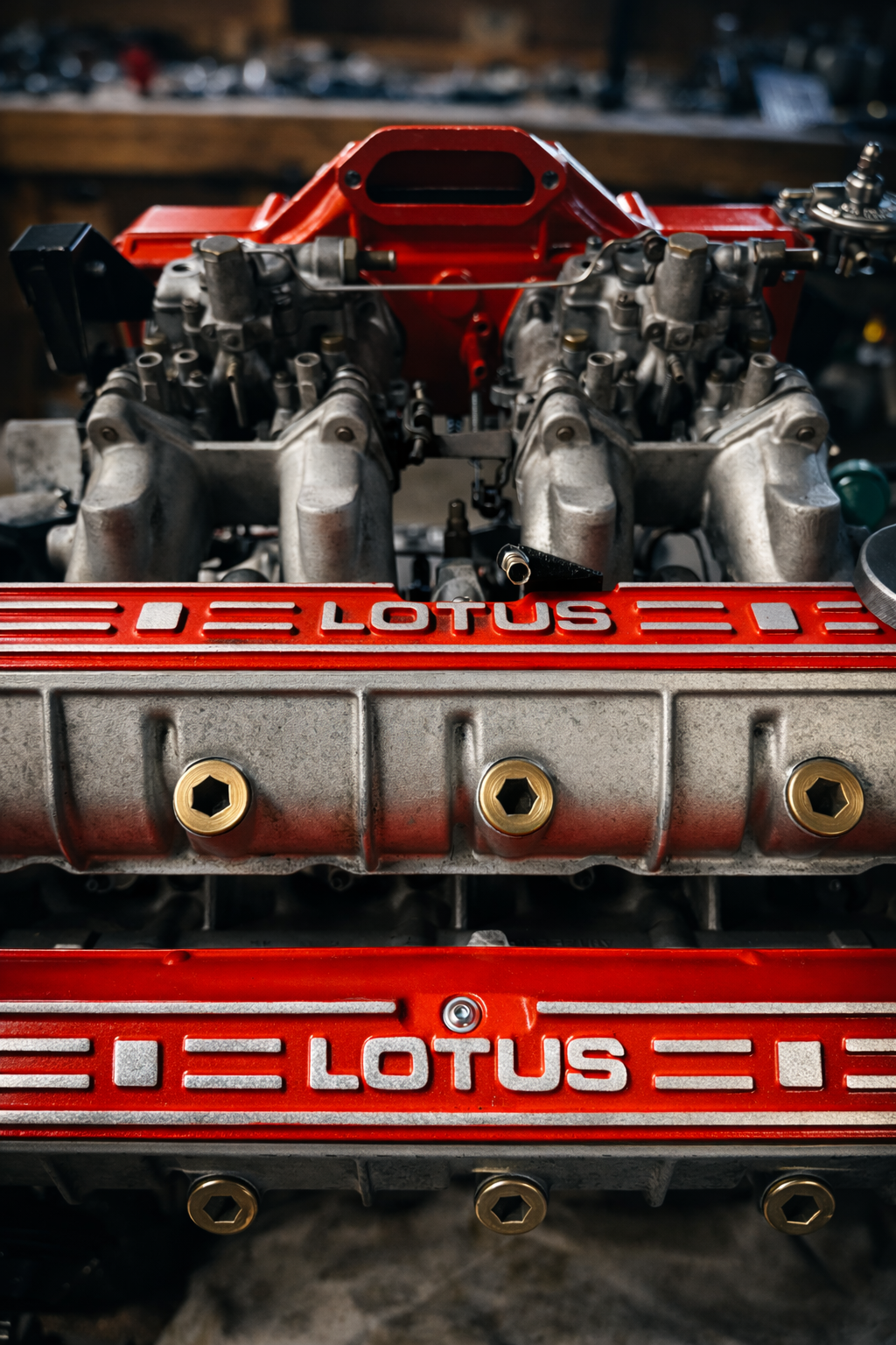 Lotus Esprit twin cam turbo high compression engine