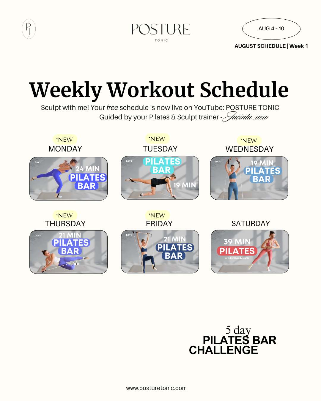 Your Free Weekly Workout Plan: Aug 4 - 10