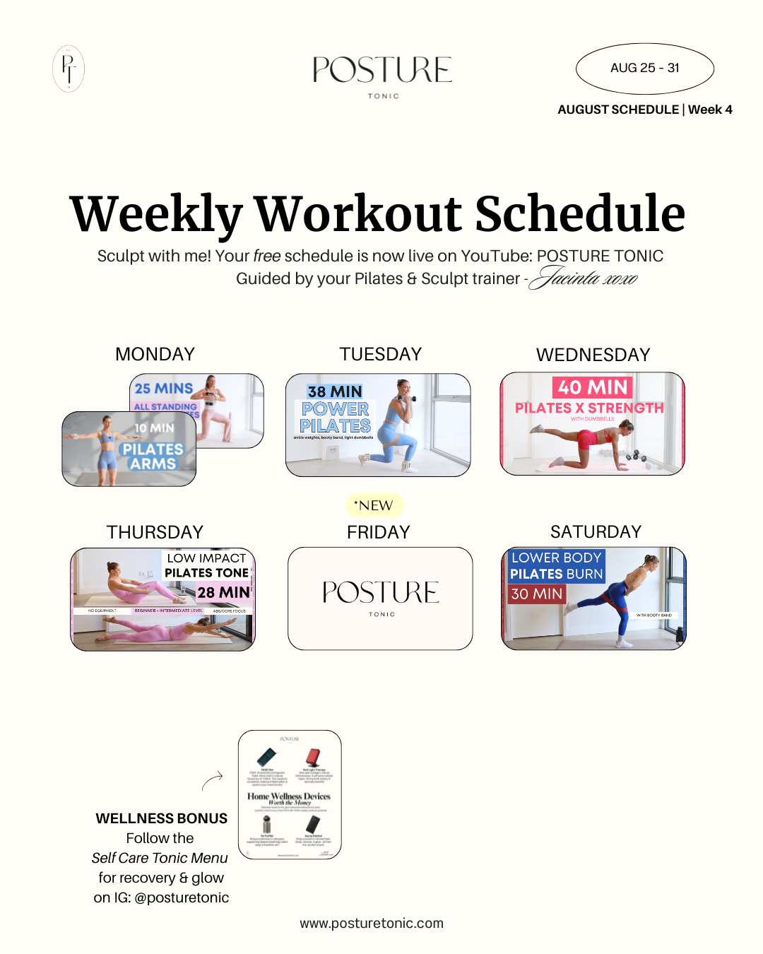 Your Free Weekly Workout Plan: Aug 18 - 24