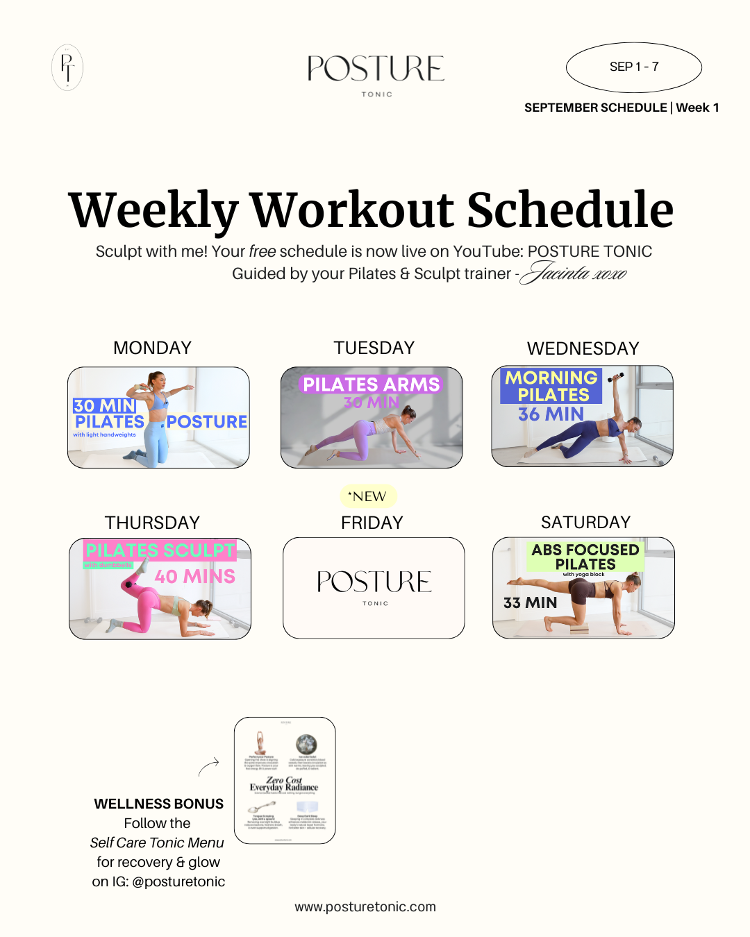 Your Free Weekly Workout Plan: Sep 1 - 7